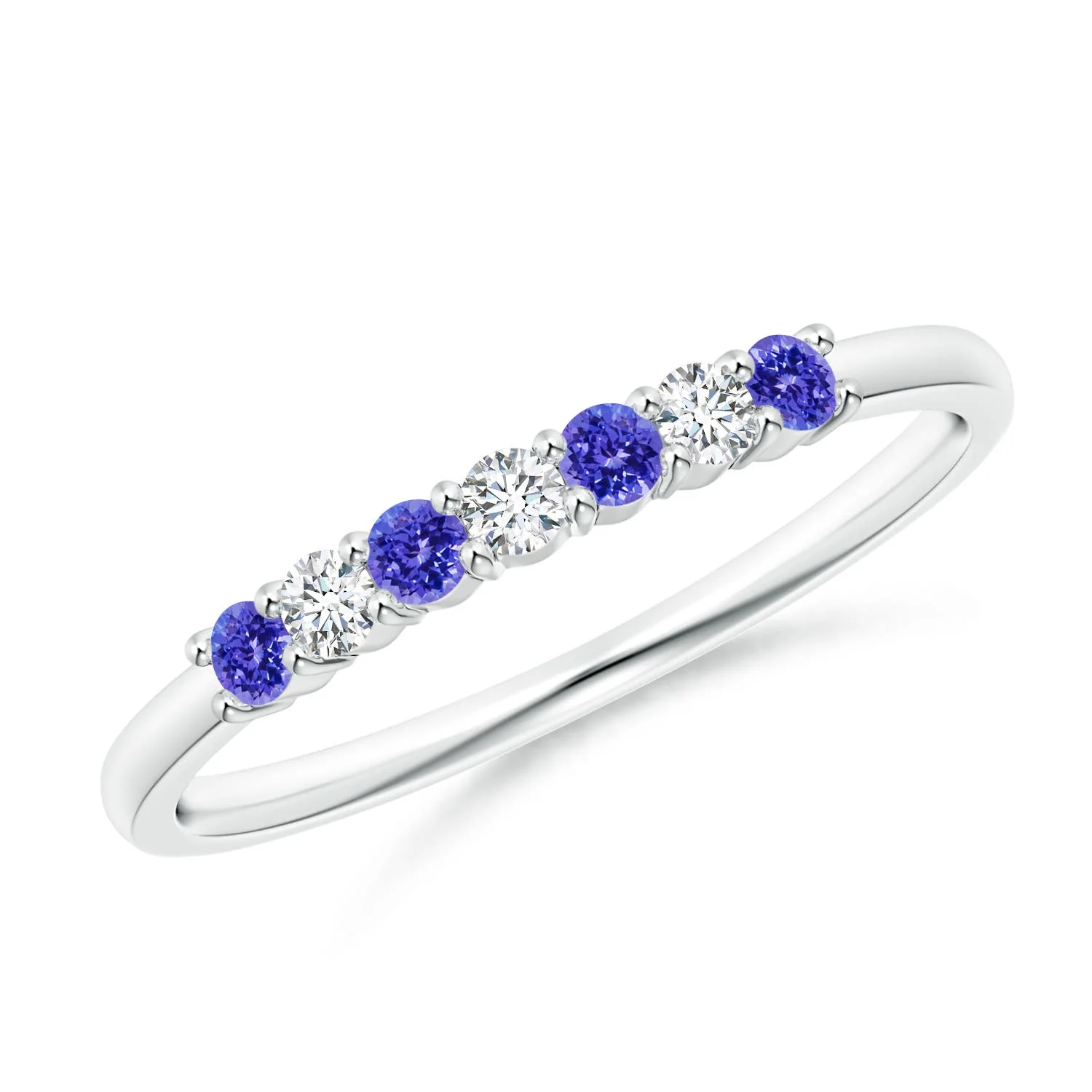 1.14 CTW Round Tanzanite Two Stone Bypass Ring with Diamonds in 14K Rose Gold - Image 6