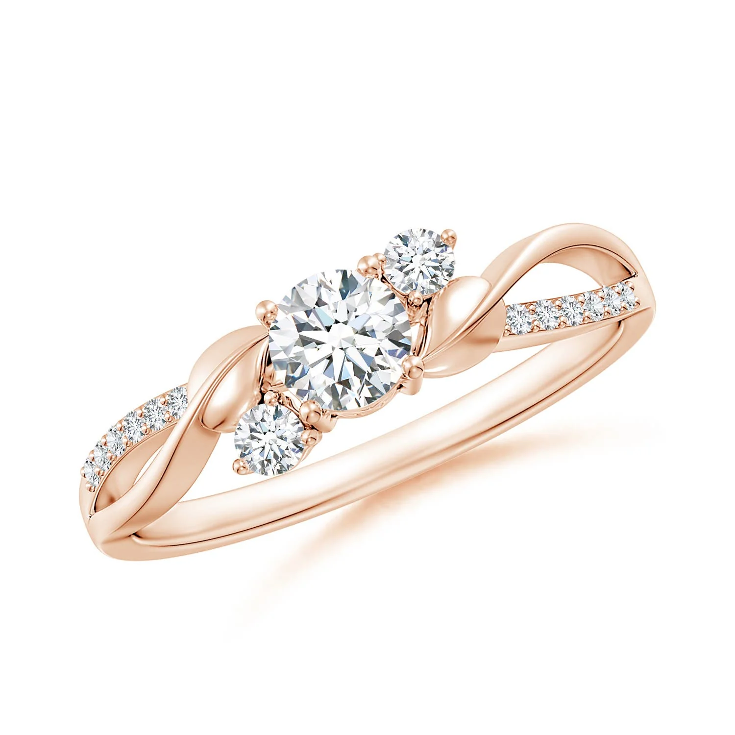 1.84 CTW Oval Tanzanite Three Stone Criss-Cross Ring in 14K Rose Gold - Image 8
