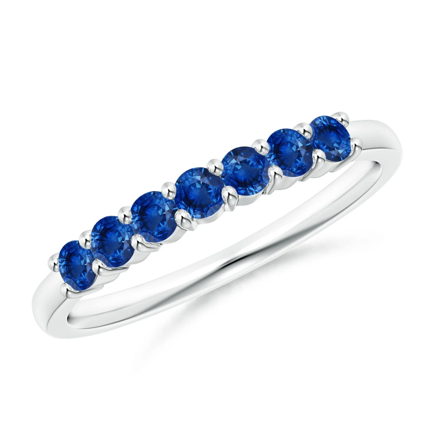 0.26 CTW Pavé Set Sapphire Hexagon Solitaire Ring with Milgrain in 18K White Gold - Image 9
