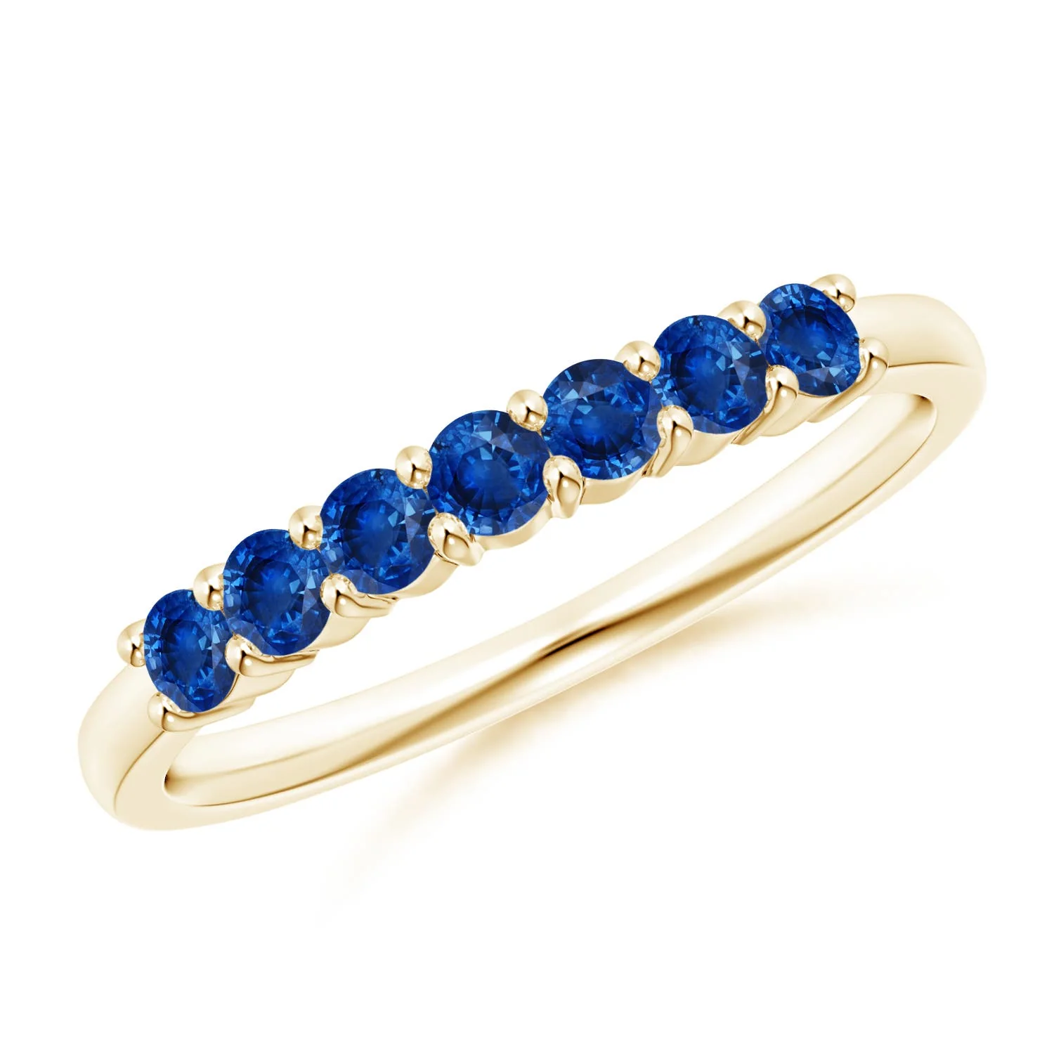 0.26 CTW Pavé Set Sapphire Hexagon Solitaire Ring with Milgrain in 18K Yellow Gold - Image 7