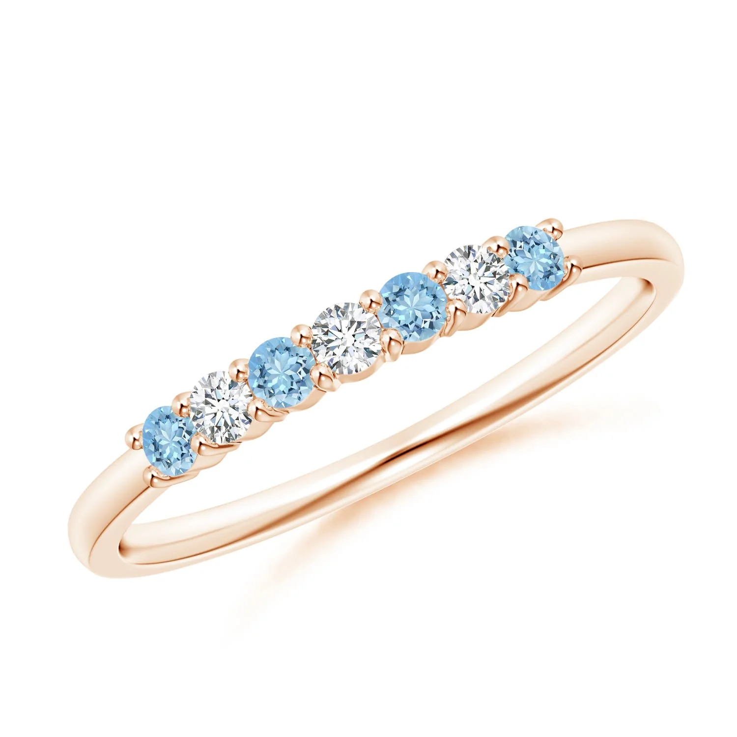 0.26 CTW Pavé Set Tsavorite Hexagon Solitaire Ring with Milgrain in 14K Rose Gold - Image 7