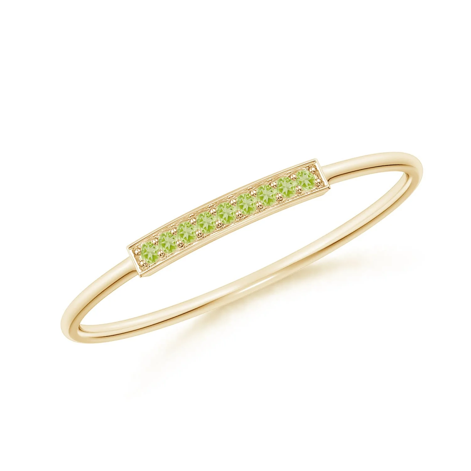 1.0 CTW Pavé Set Diamond Bar Ring in 14K Yellow Gold - Image 8
