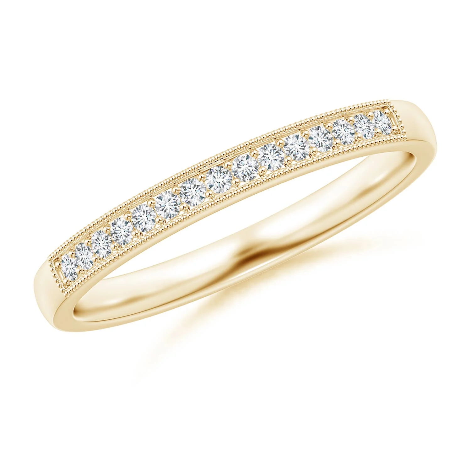 1 MM Pavé Set Diamond Bar Ring in 18K Yellow Gold - Image 9