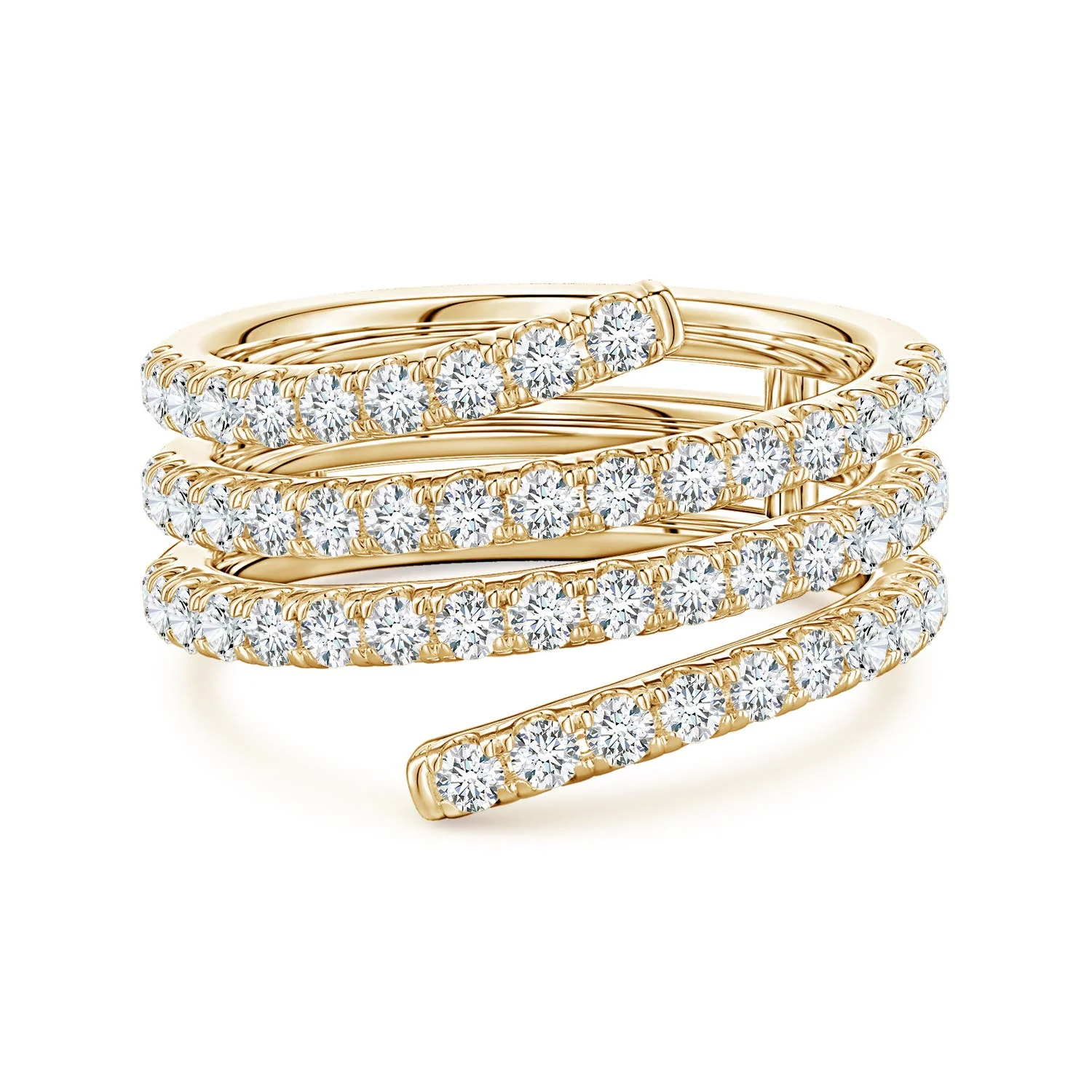 1.5 CTW Pavé Set Diamond Bar Ring in 18K Yellow Gold - Image 2