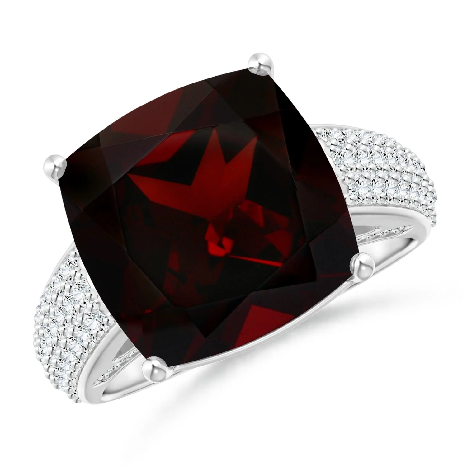 12.5 CTW GIA Certified Oval Garnet Split Shank Ring in 14K Yellow Gold - Image 7