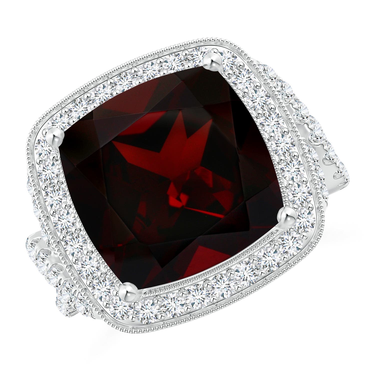 12.5 CTW GIA Certified Oval Garnet Split Shank Ring in 14K Yellow Gold - Image 8
