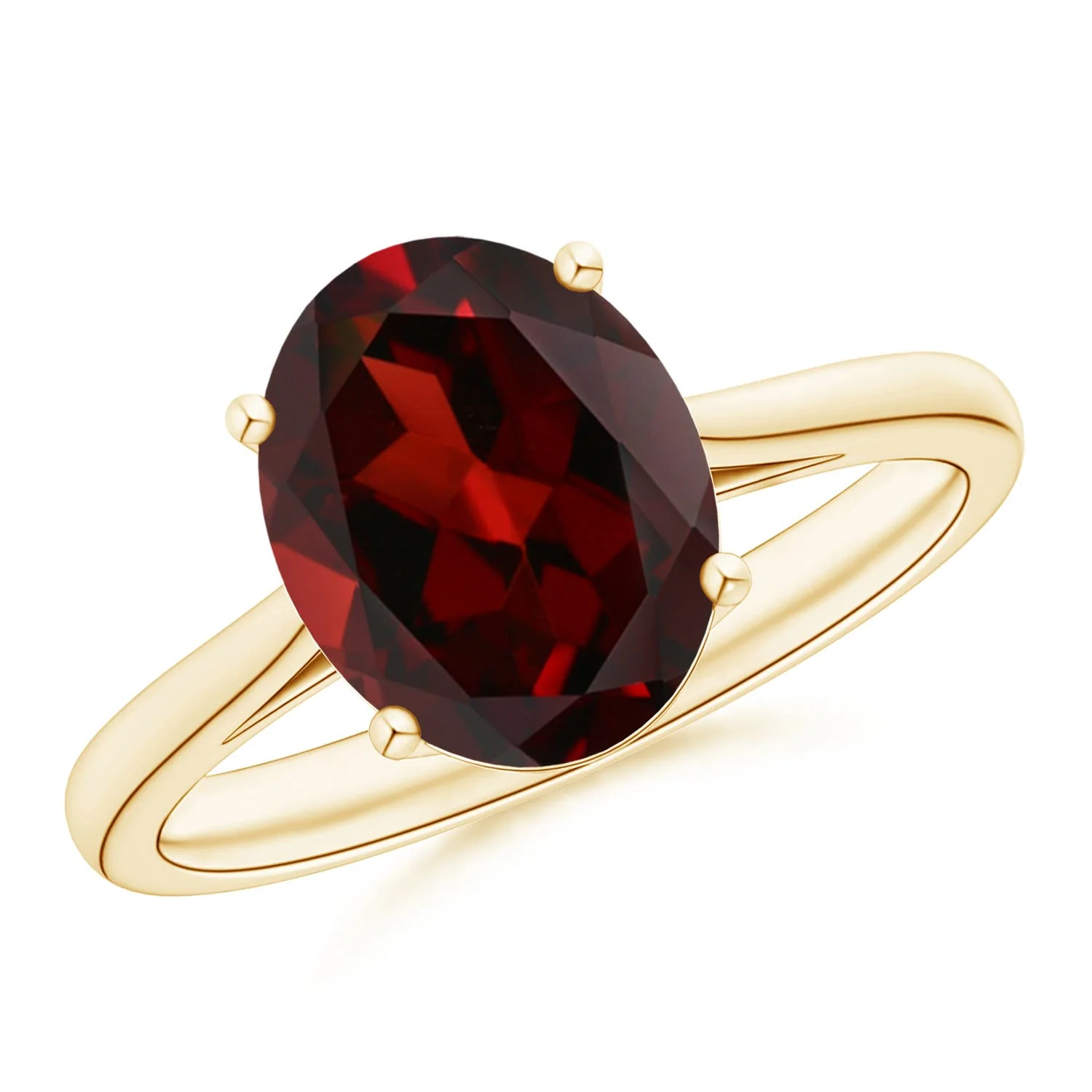 2.12 CTW Bezel-Set Pear-Shaped Garnet Ring with Diamonds in 14K White Gold - Image 5