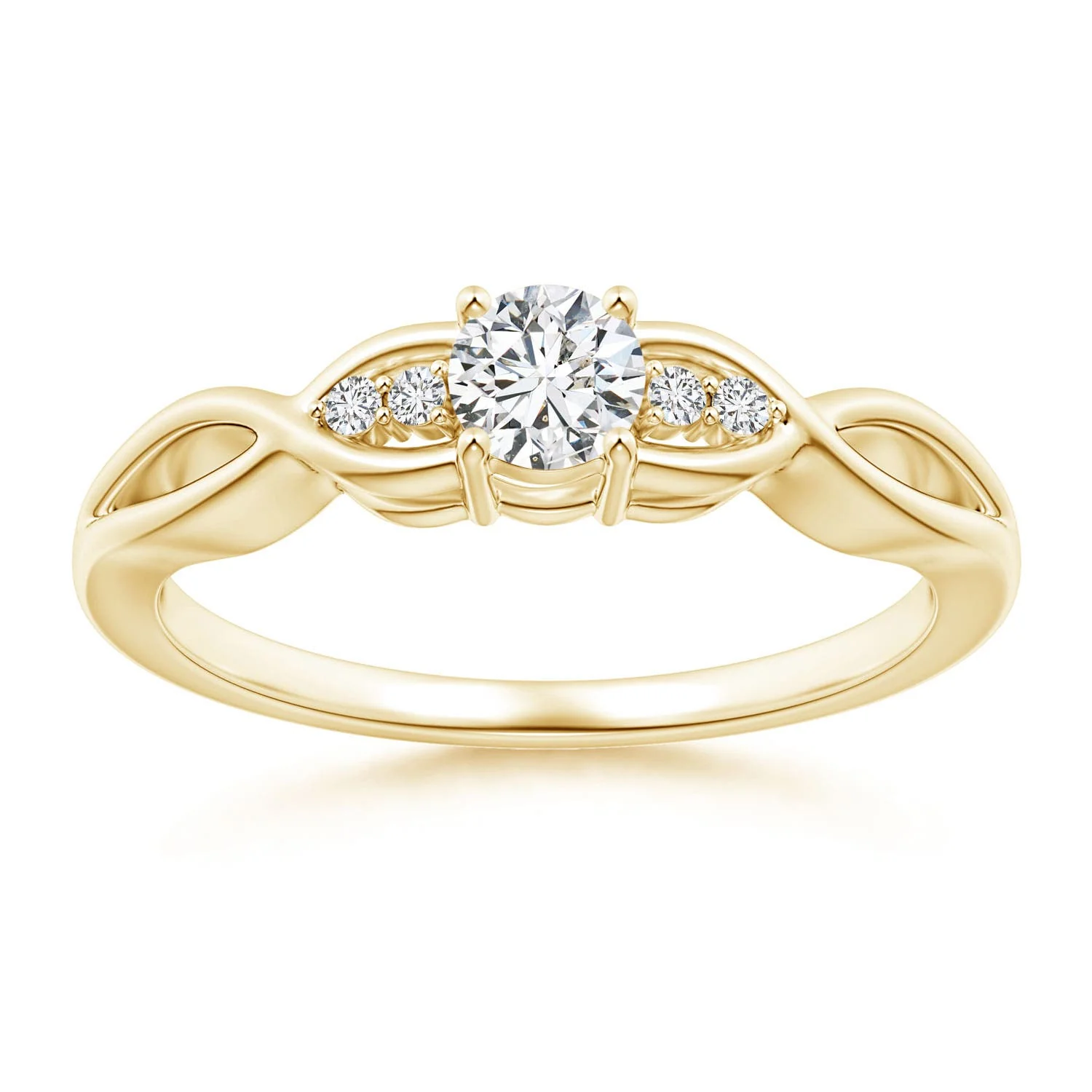 0.52 CTW Solitaire Diamond Tapered Shank Engagement Ring with Accents in 18K White Gold - Image 8