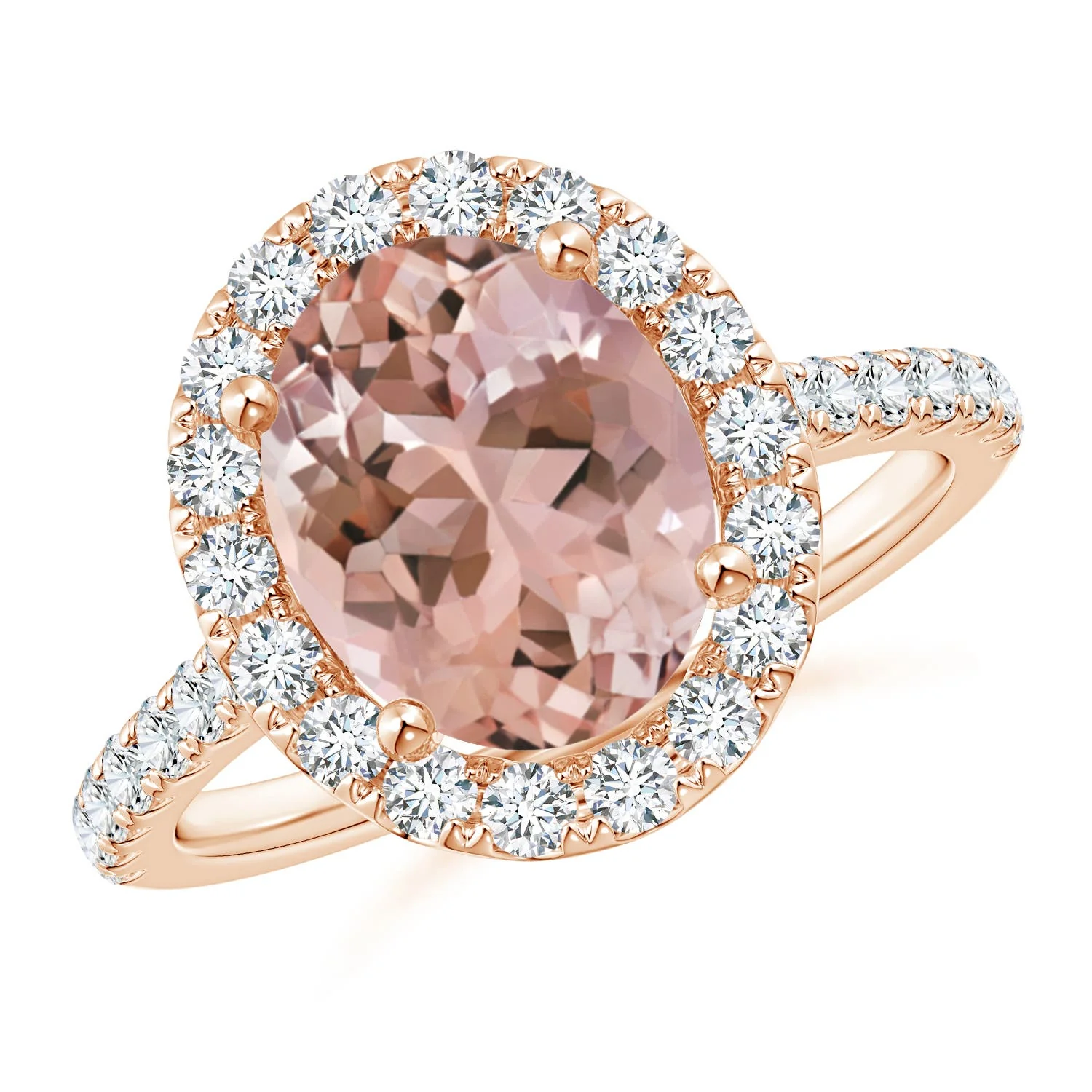 3.35 CTW Emerald-Cut Morganite Ring with Diamonds in 18K White Gold - Image 6