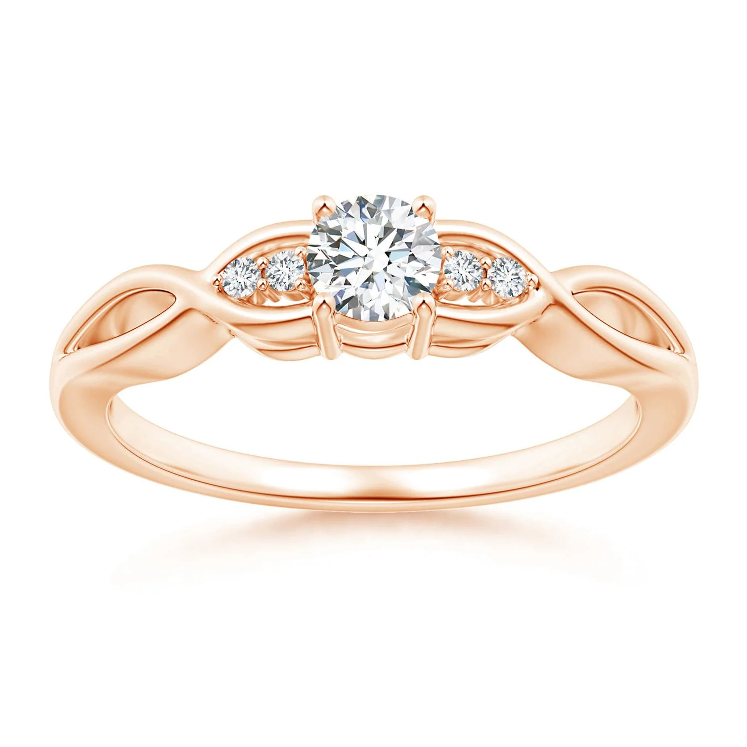 0.62 CTW Vintage Inspired Princess-Cut Diamond Engagement Ring with Scrollwork in 18K Rose Gold - Image 7