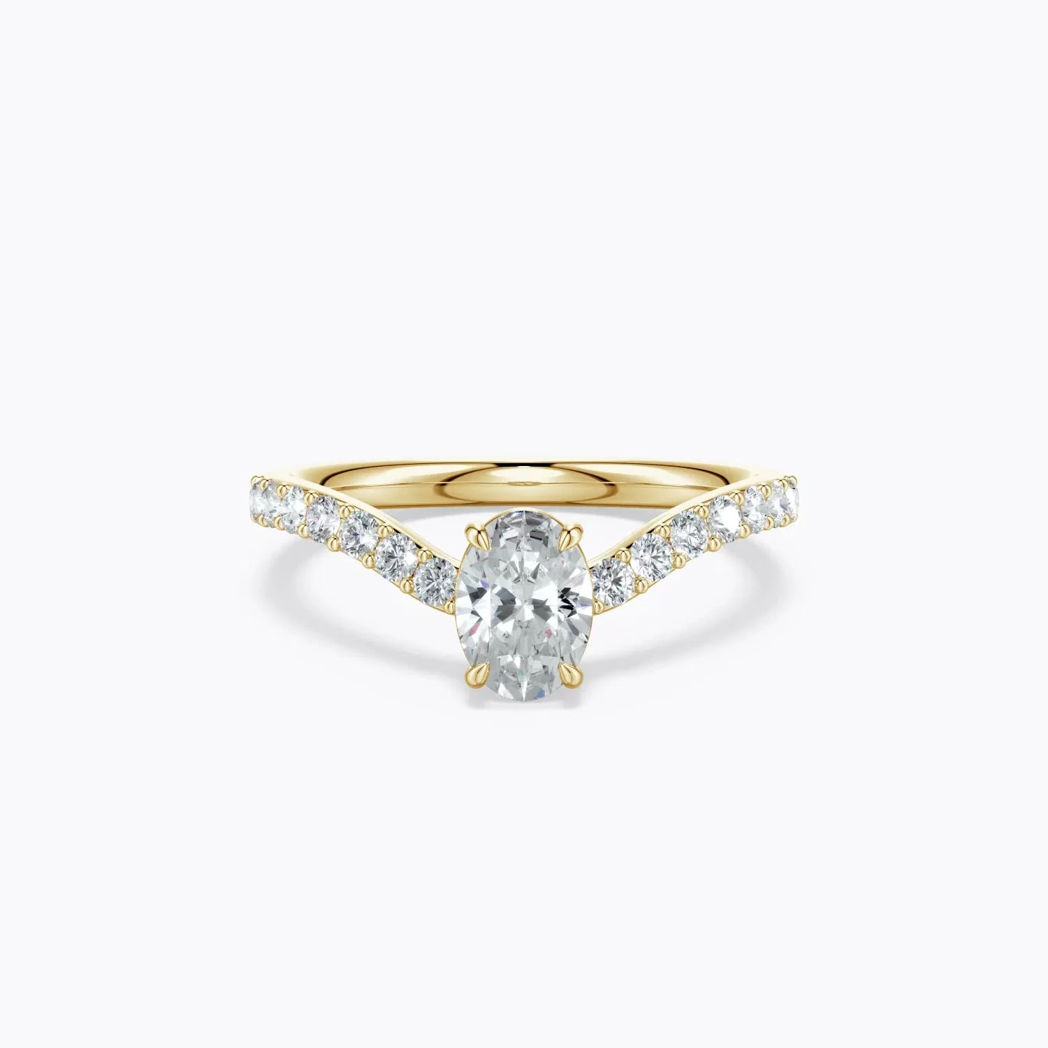 5x3 MM East-West Oval Diamond Solitaire Engagement Ring in Bezel Setting in 18K Yellow Gold - Image 6