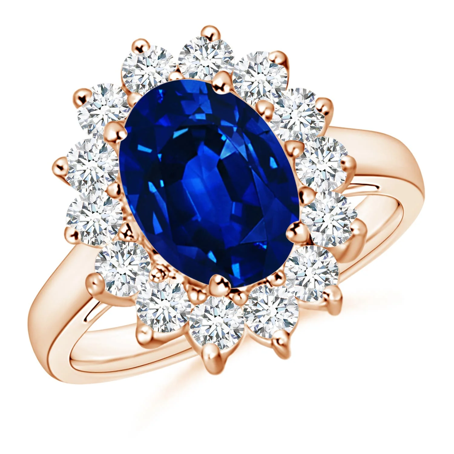18.48 CTW GIA Certified Oval Tanzanite Halo Split Shank Ring in 14K Rose Gold - Image 4