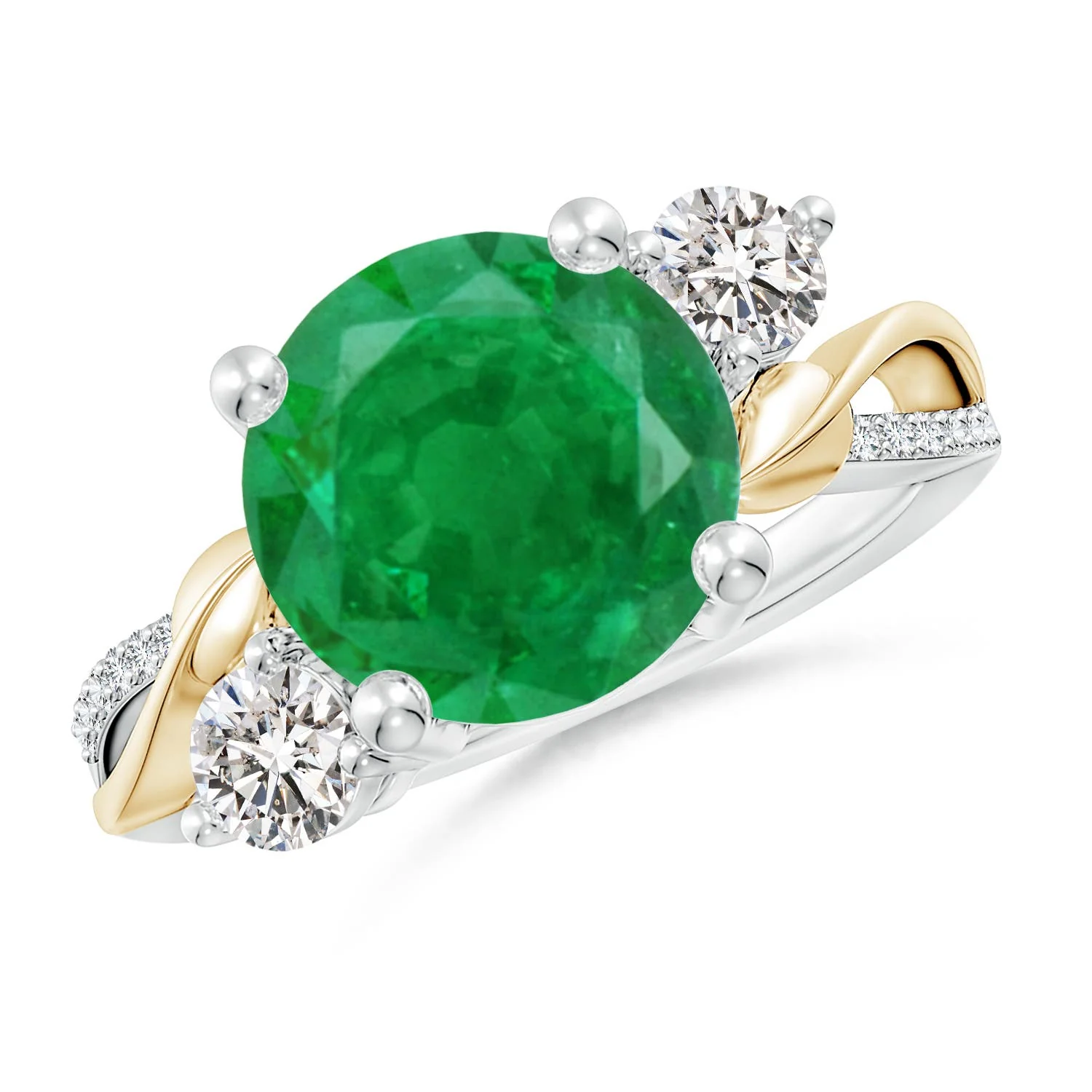 3.98 CTW Double prong-Set GIA Certified Solitaire Pear-Shaped Emerald Twisted Shank Ring in 14K Rose Gold - Image 6
