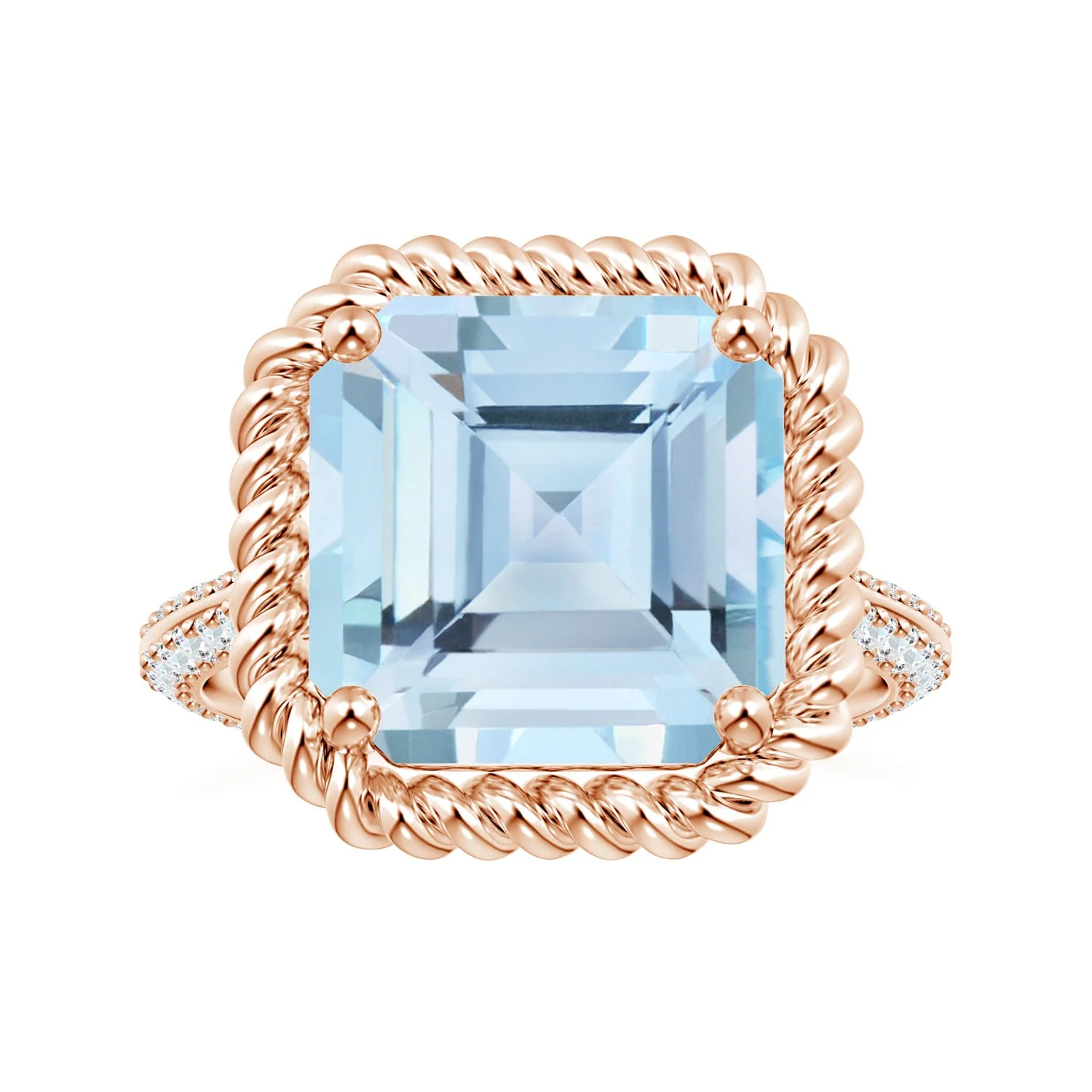 26.21 CTW Prong-Set GIA Certified Solitaire Cushion Morganite Feather Ring in 14K Rose Gold - Image 4