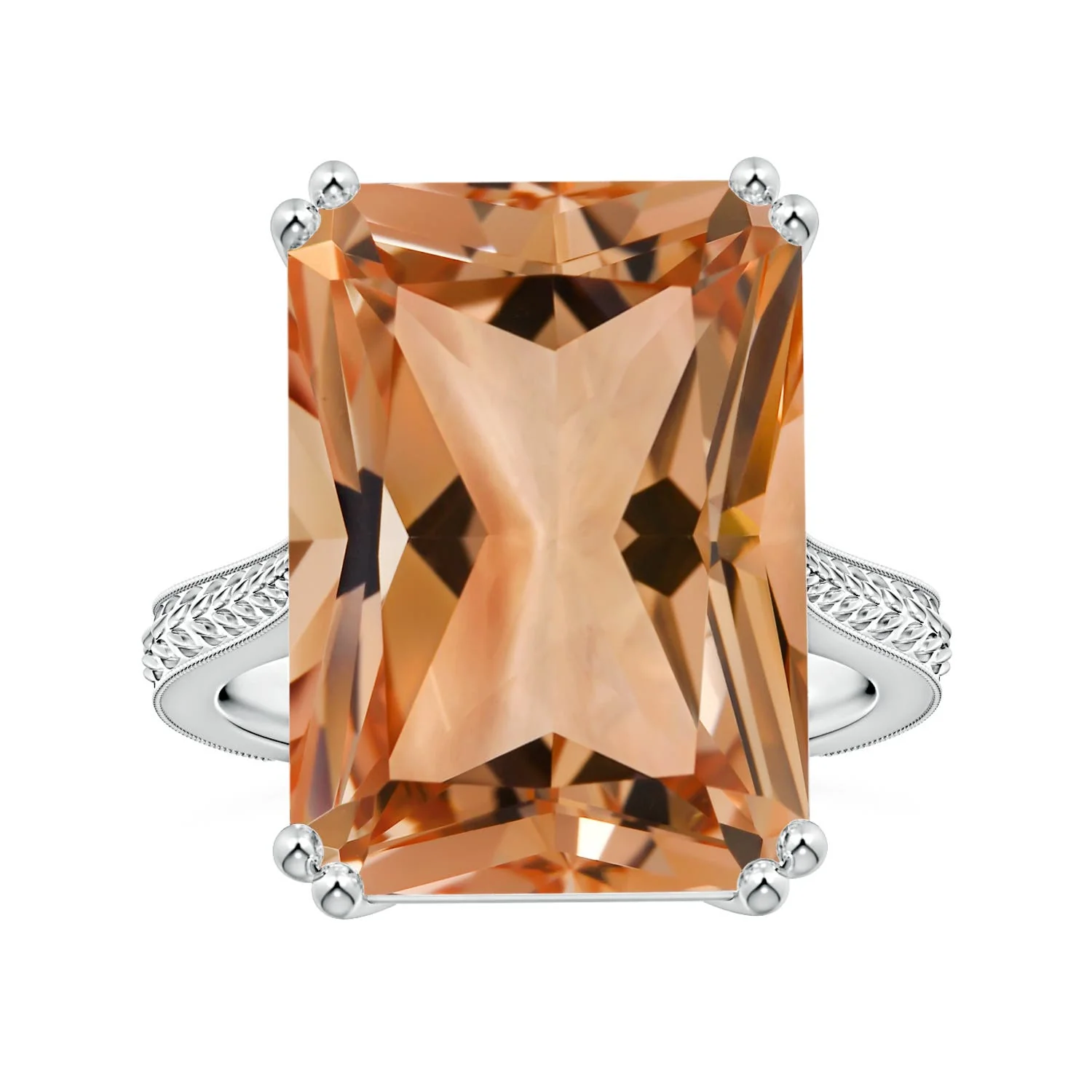 24.17 CTW Peg-Set GIA Certified Oval Morganite Ring with Diamonds in 14K Rose Gold - Image 9
