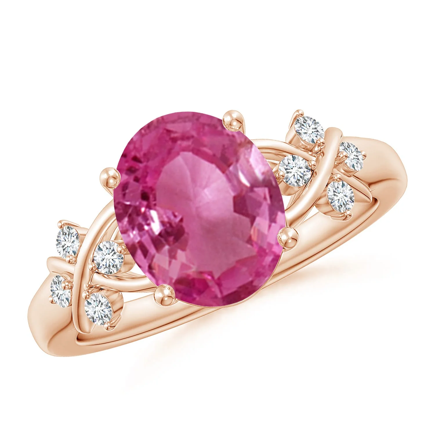 18.92 CTW Prong-Set GIA Certified Solitaire Oval Opal Reverse Tapered Ring with Scrollwork in 14K Rose Gold - Image 7