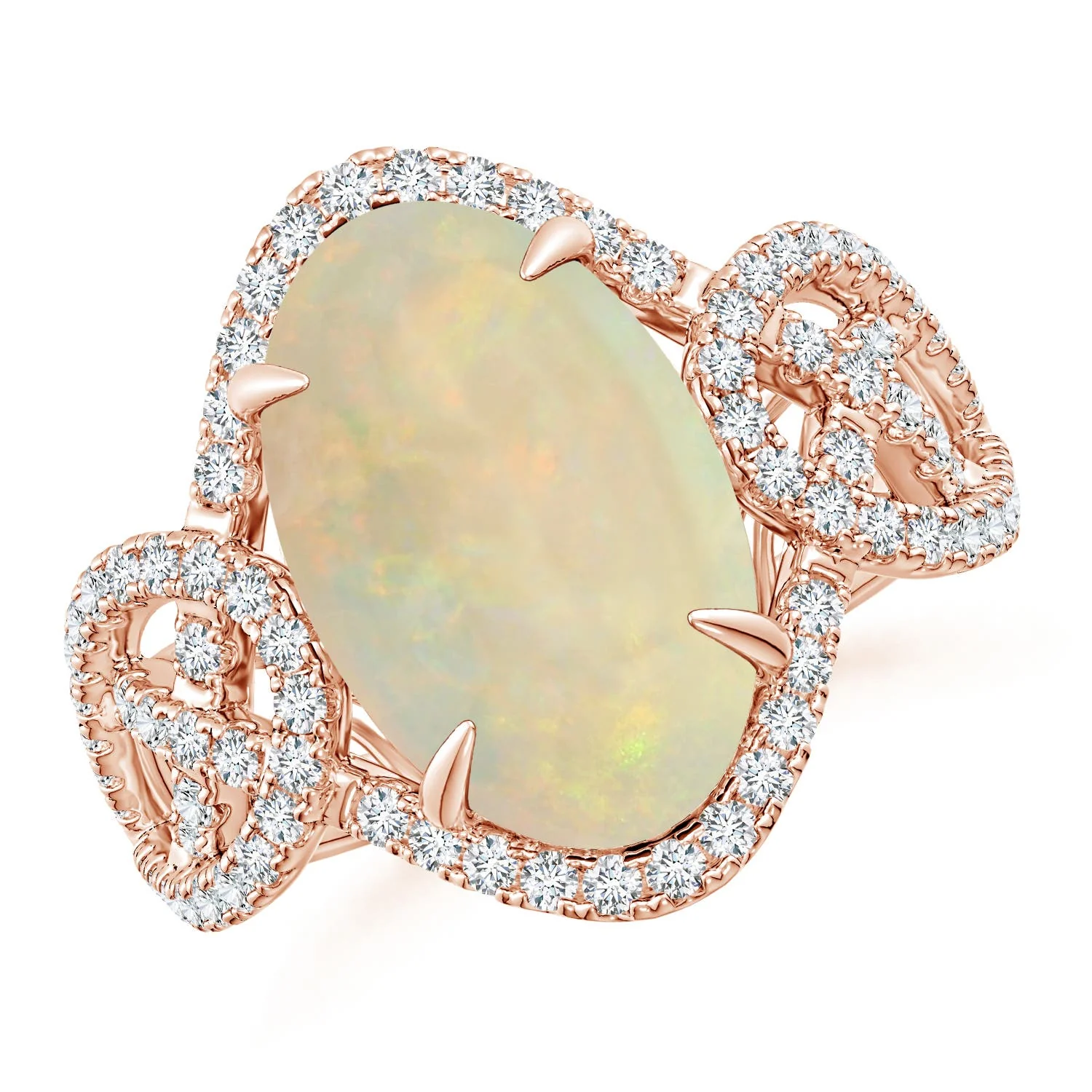 7.81 CTW GIA Certified Pear Opal Cocktail Ring with Scrollwork in 14K Yellow Gold - Image 7