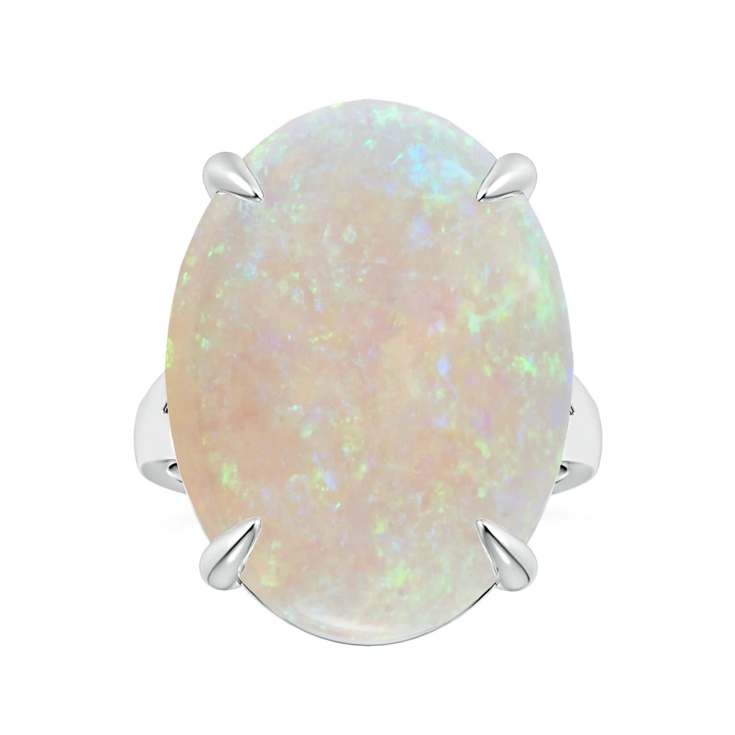 5.45 CTW GIA Certified Oval Black Opal Twist Rope Split Shank Ring in 18K White Gold - Image 10