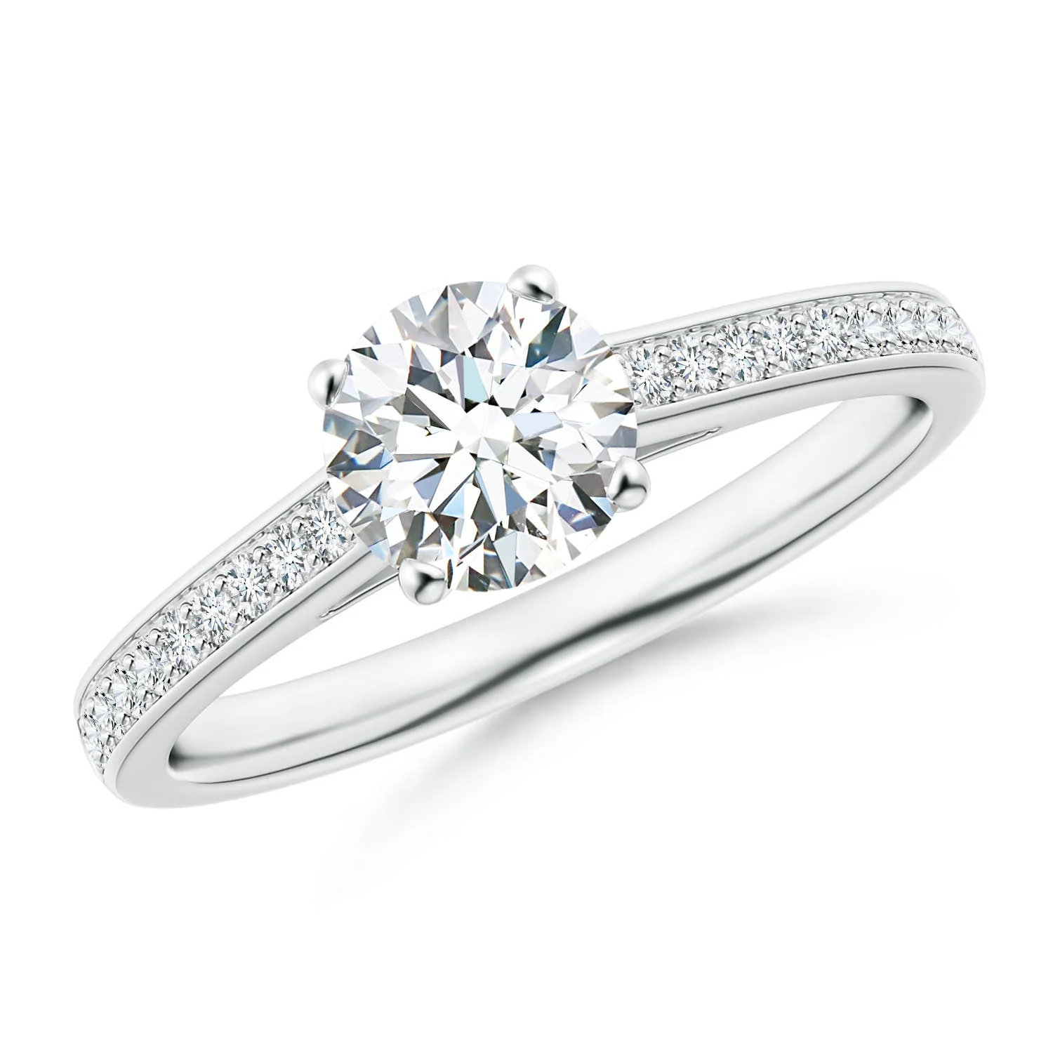 1.47 CTW Oval Diamond Solitaire Engagement Ring with Diamond Accents in 18K White Gold - Image 7