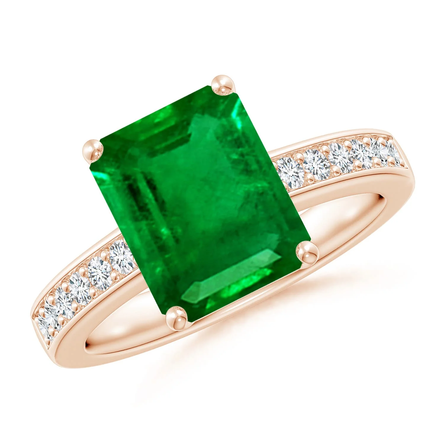 3.67 CTW Cushion Rectangular Diamond Halo Engagement Ring with Accents in 18K Rose Gold - Image 3