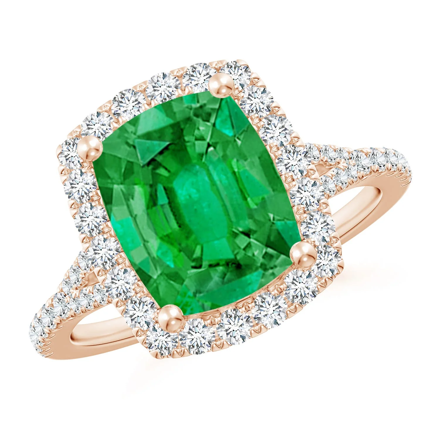 2.65 CTW Round Diamond Halo Engagement Ring with Accents in 14K Yellow Gold - Image 4