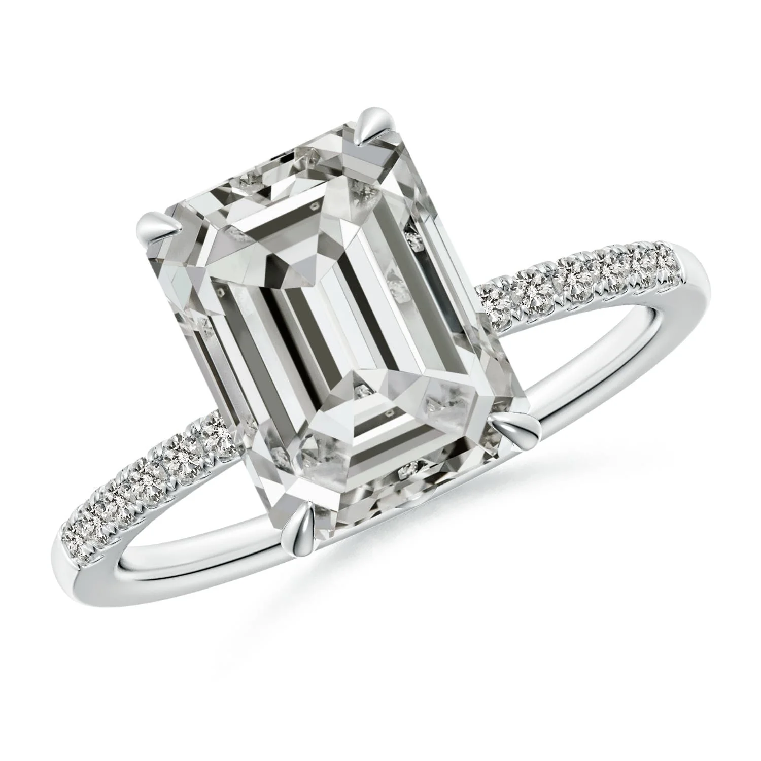 3.1 CTW Cushion Diamond Halo Engagement Ring with Accents in 14K Rose Gold - Image 3