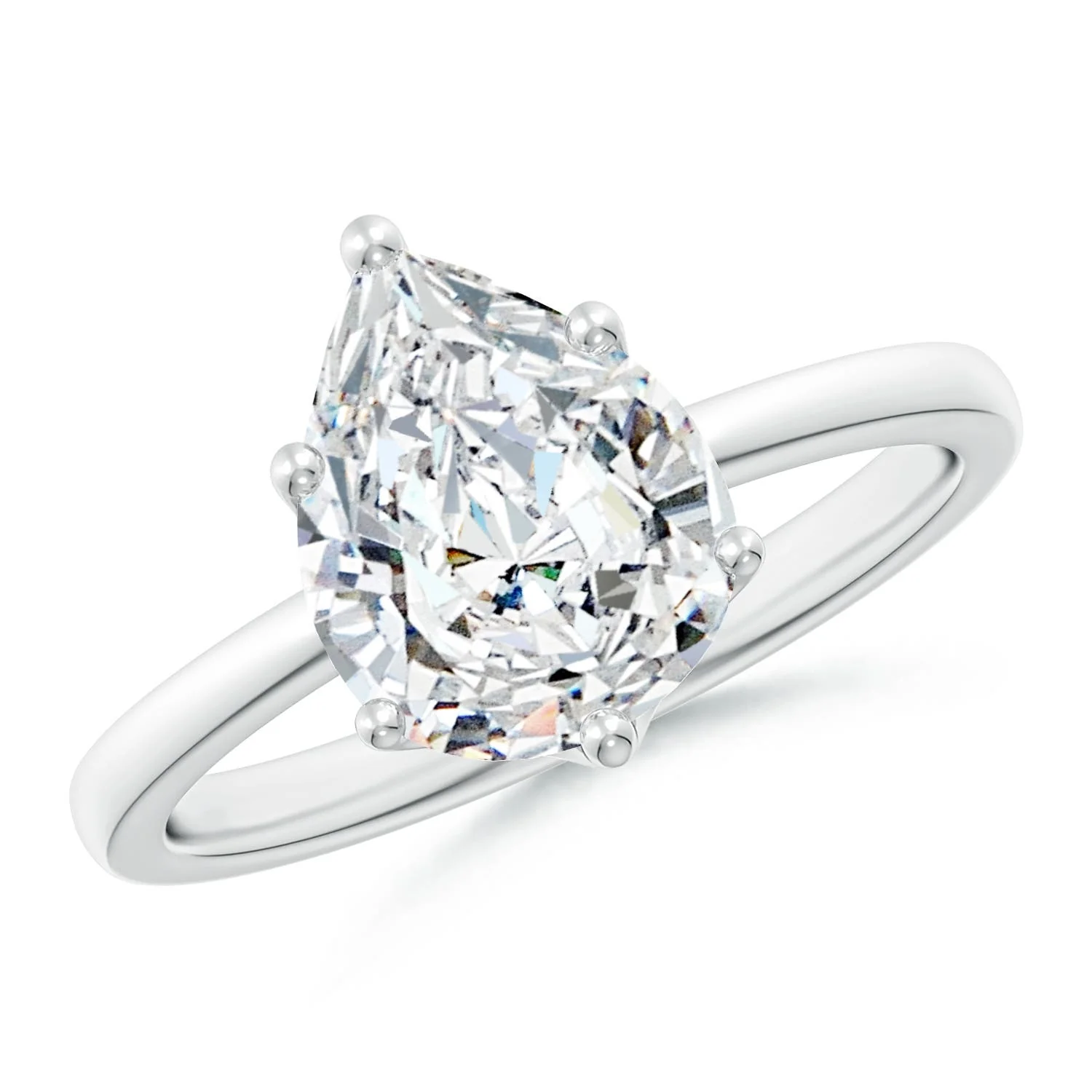 0.75 CTW Cushion Diamond Curved Engagement Ring with Accents in 14K White Gold - Image 4