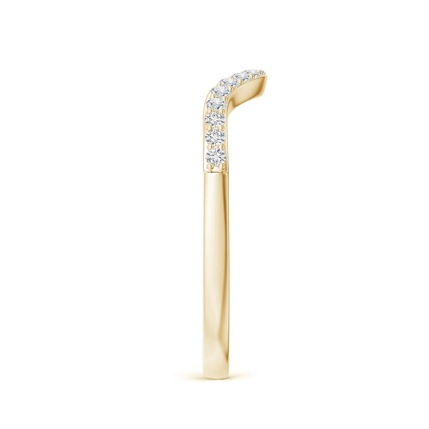 1.3 MM Classic Diamond Curved Comfort Fit Women's Ring in 14K Yellow Gold - Image 6