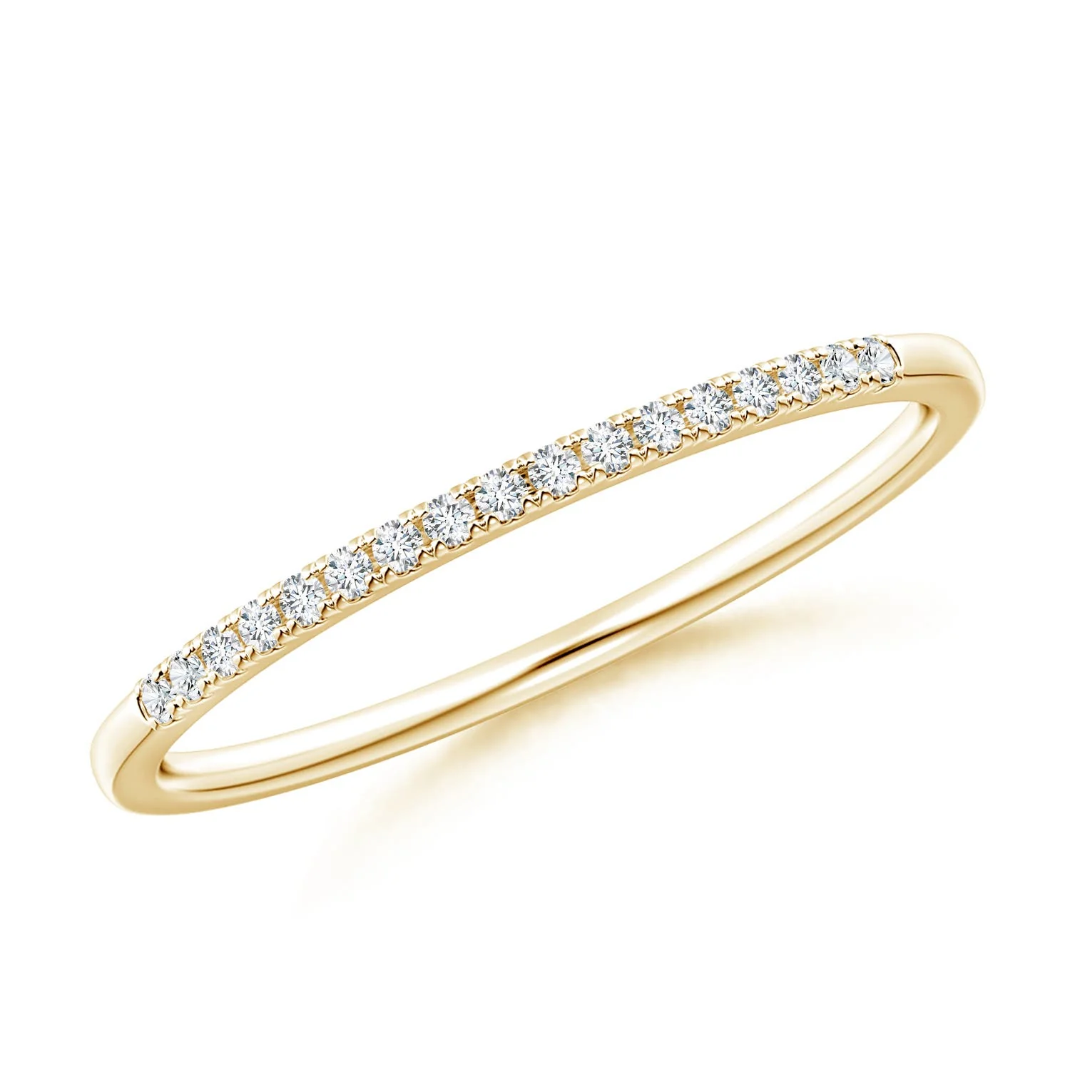 1.1 MM Fishtail Set Diamond Semi Eternity Wedding Ring for Her in 18K White Gold - Image 2