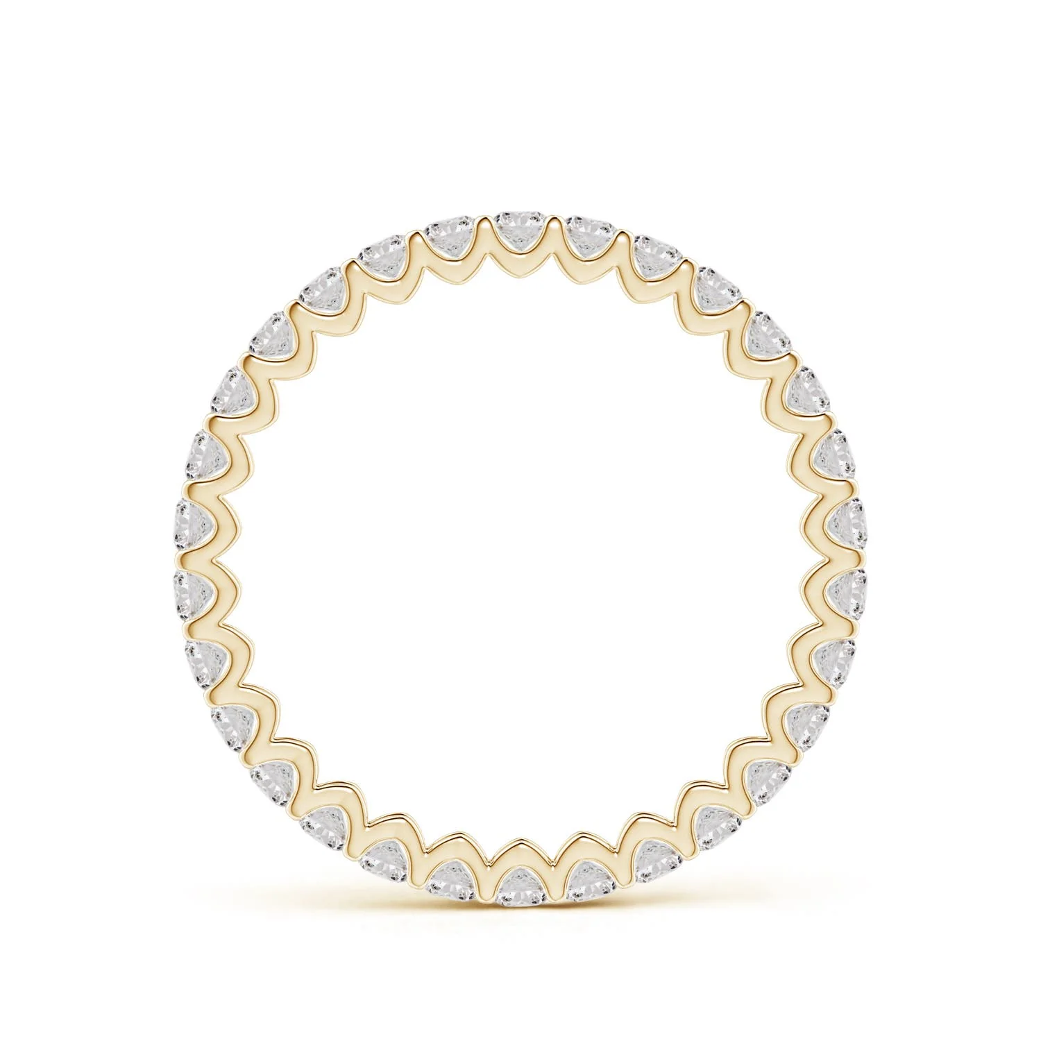 1.05 CTW Prong Set Diamond Full Eternity Wedding Ring in 18K Yellow Gold - Image 3