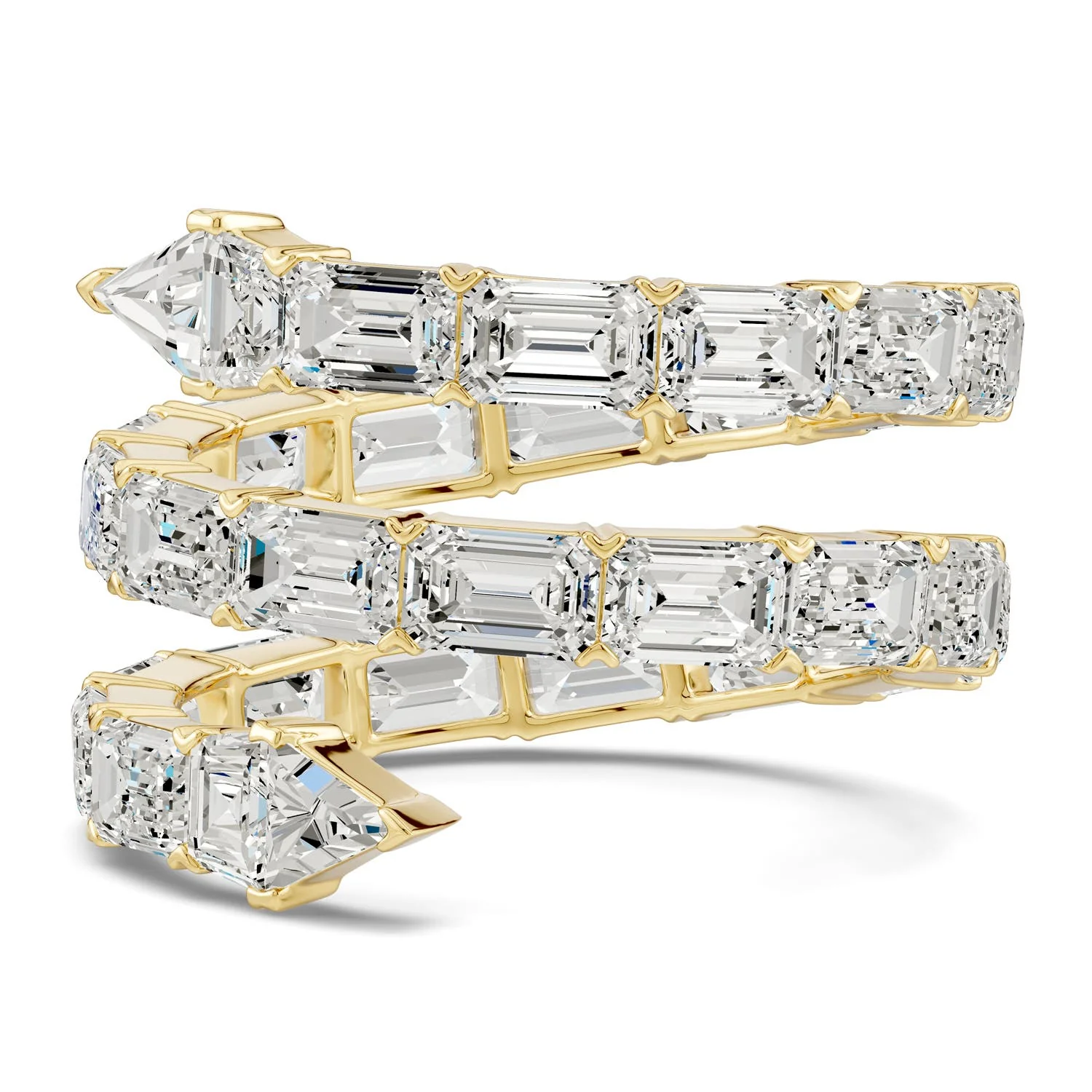 8.14 CTW The Davis Standard Snake Diamond Ring in 18K Yellow Gold - Image 4