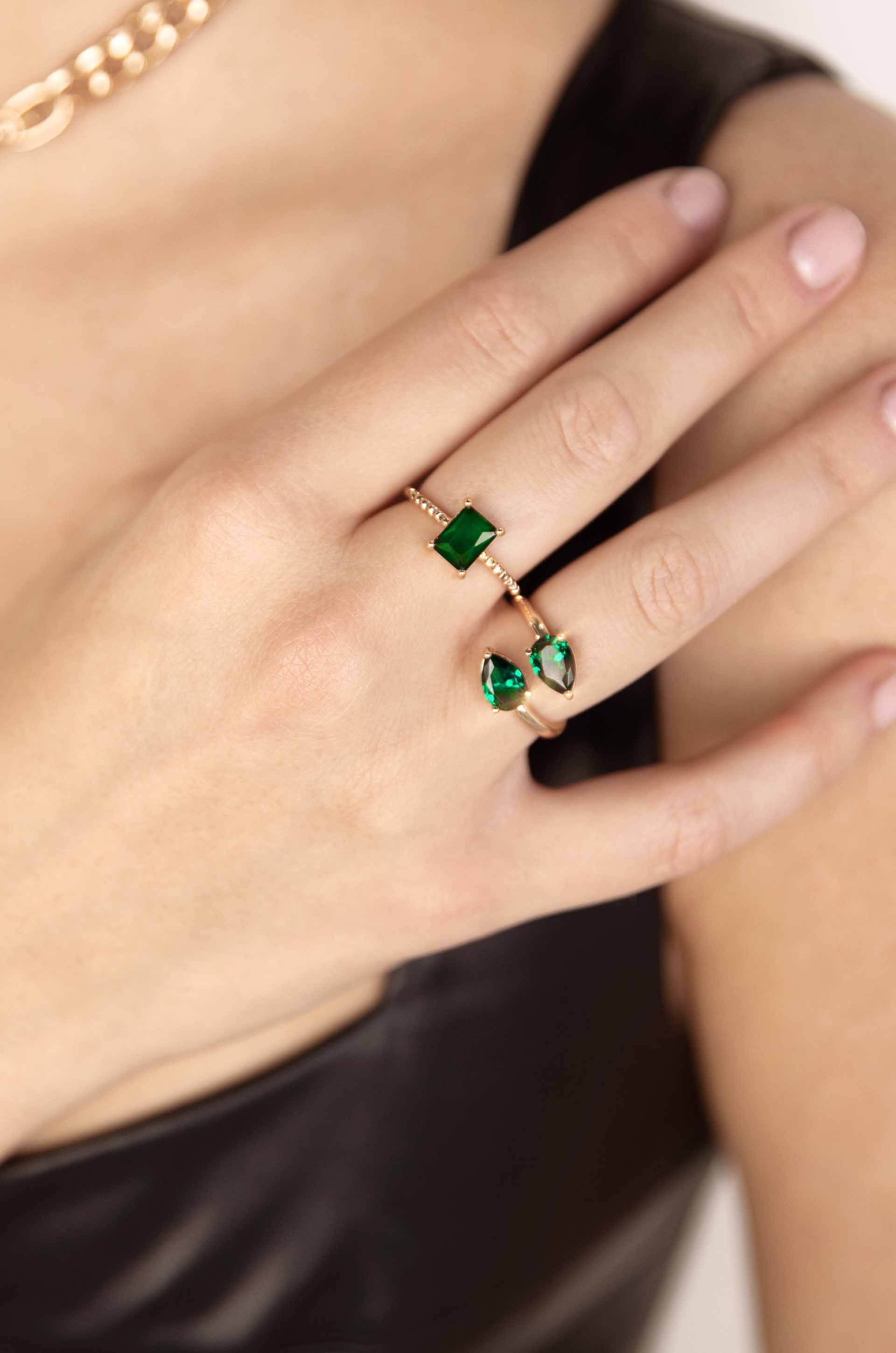 Crystal Teardrop Wrap Ring - Image 10