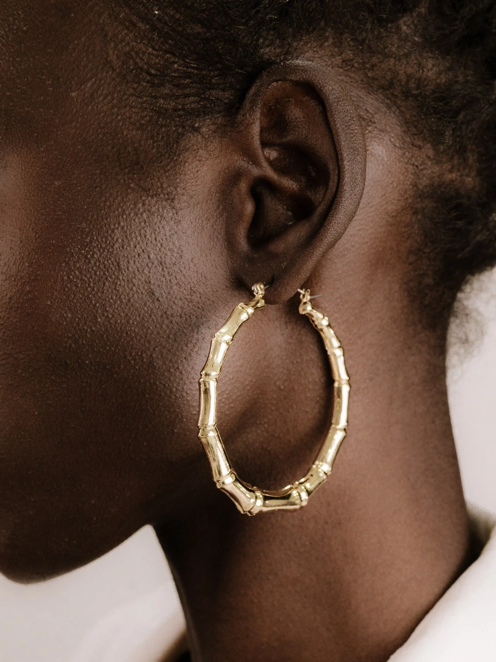 Bamboo Hoop Earrings - Image 2
