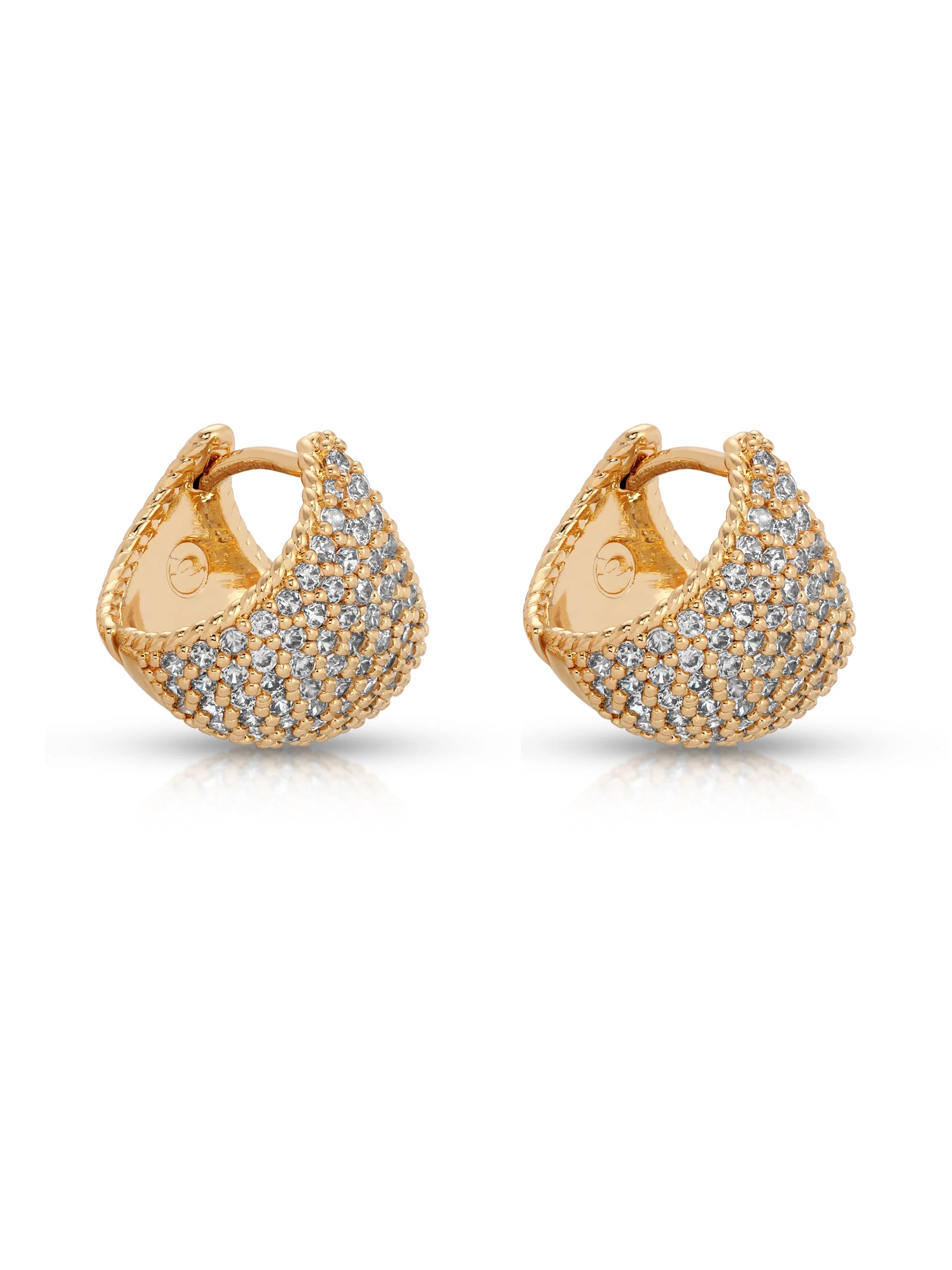 Pavé Encrusted Huggie Hoops - Image 5