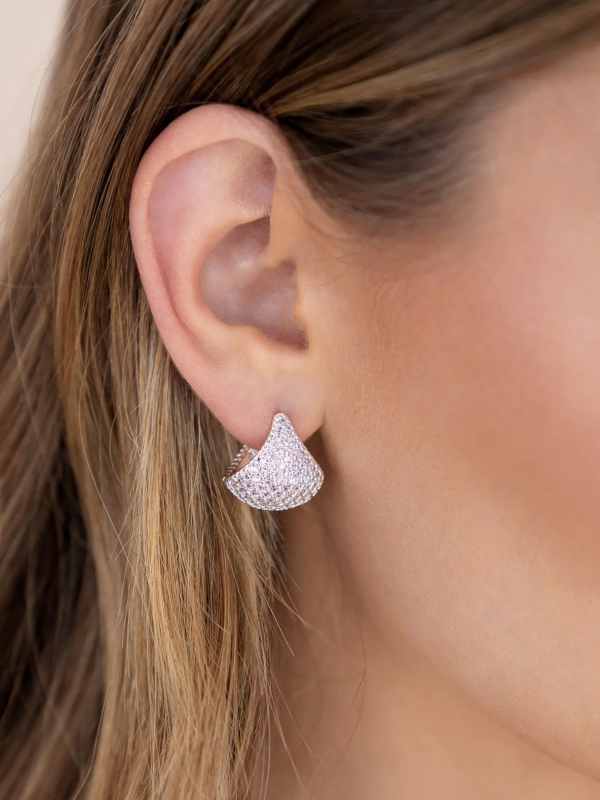 Pavé Encrusted Huggie Hoops - Image 6