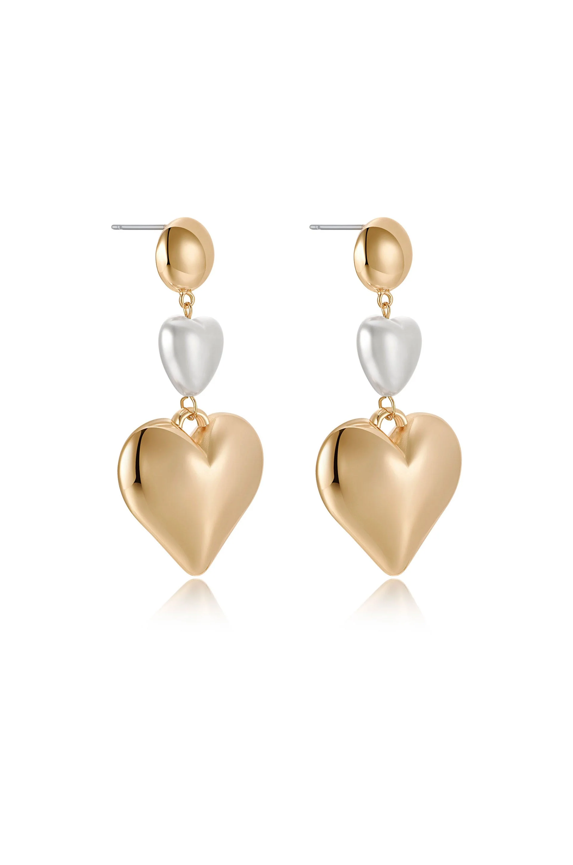 Spread the Love Pearl Heart Dangle Earrings - Image 3