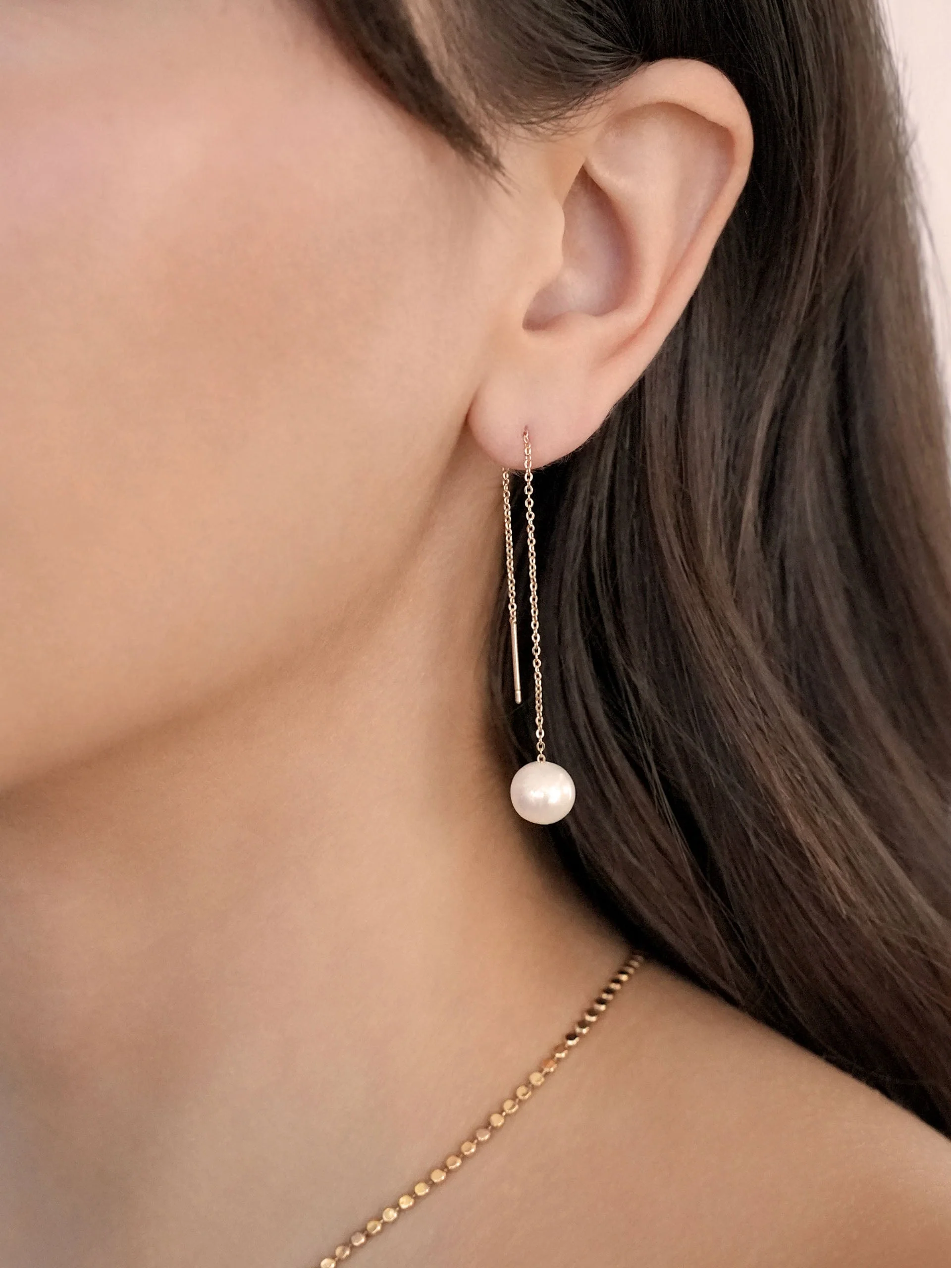 Threaded Pearl Earrings - Image 4