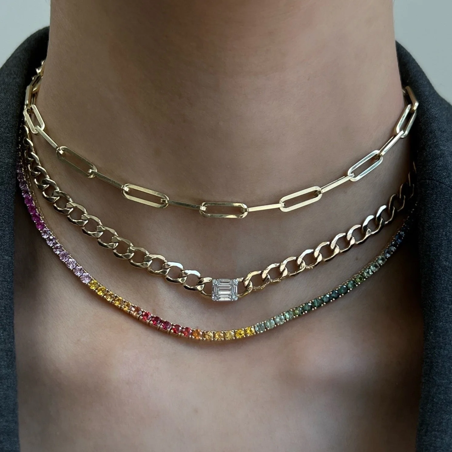 Chunky Paperclip Chain Necklace - Image 4