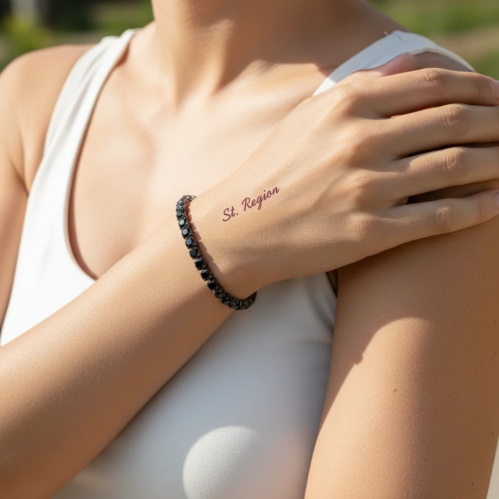 Black Cubic Zirconia Adjustable Link Bracelet - Image 2