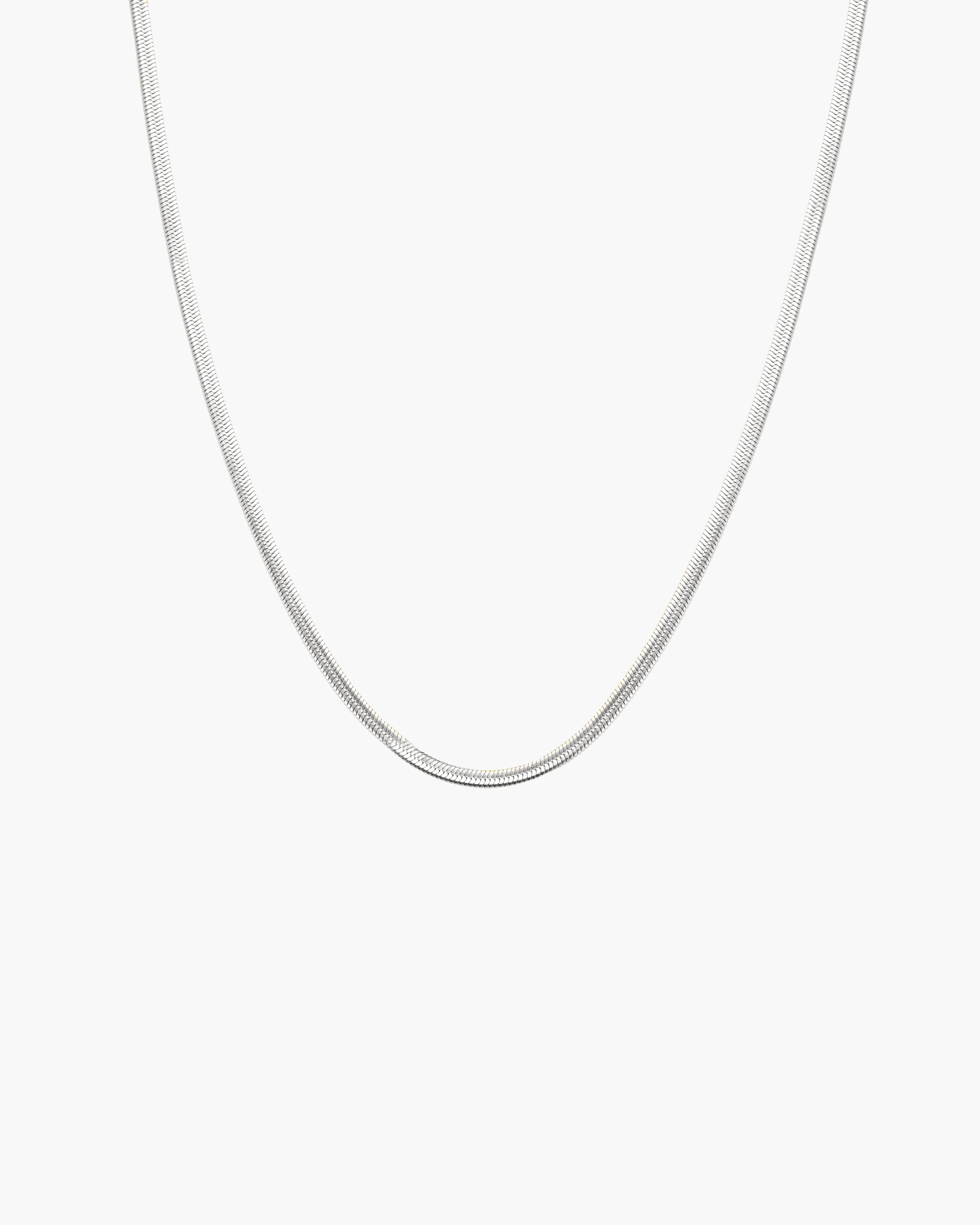 3mm Herringbone Chain Necklace - Image 7