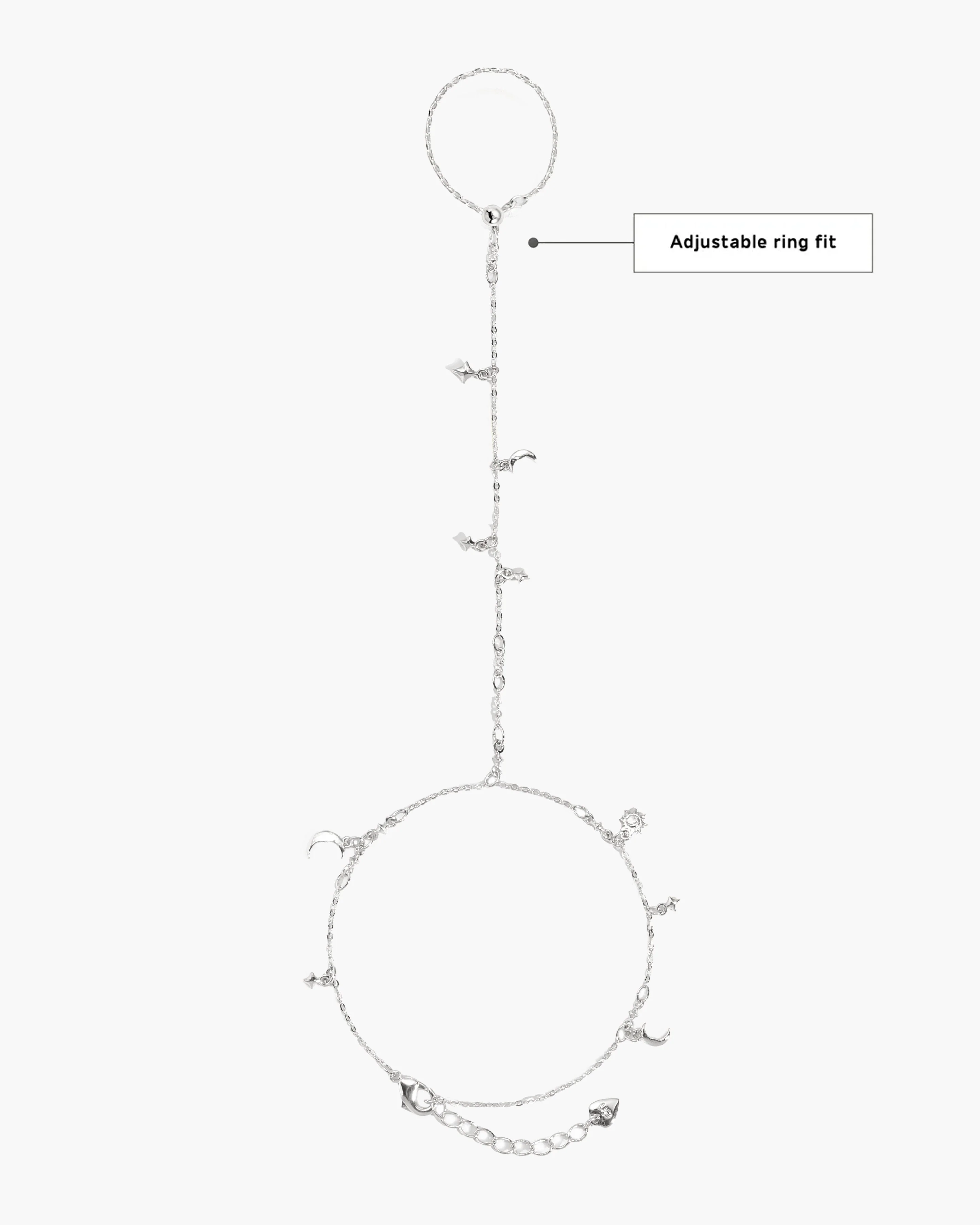 Lyra Hand Chain Bracelet in Silver - Image 4
