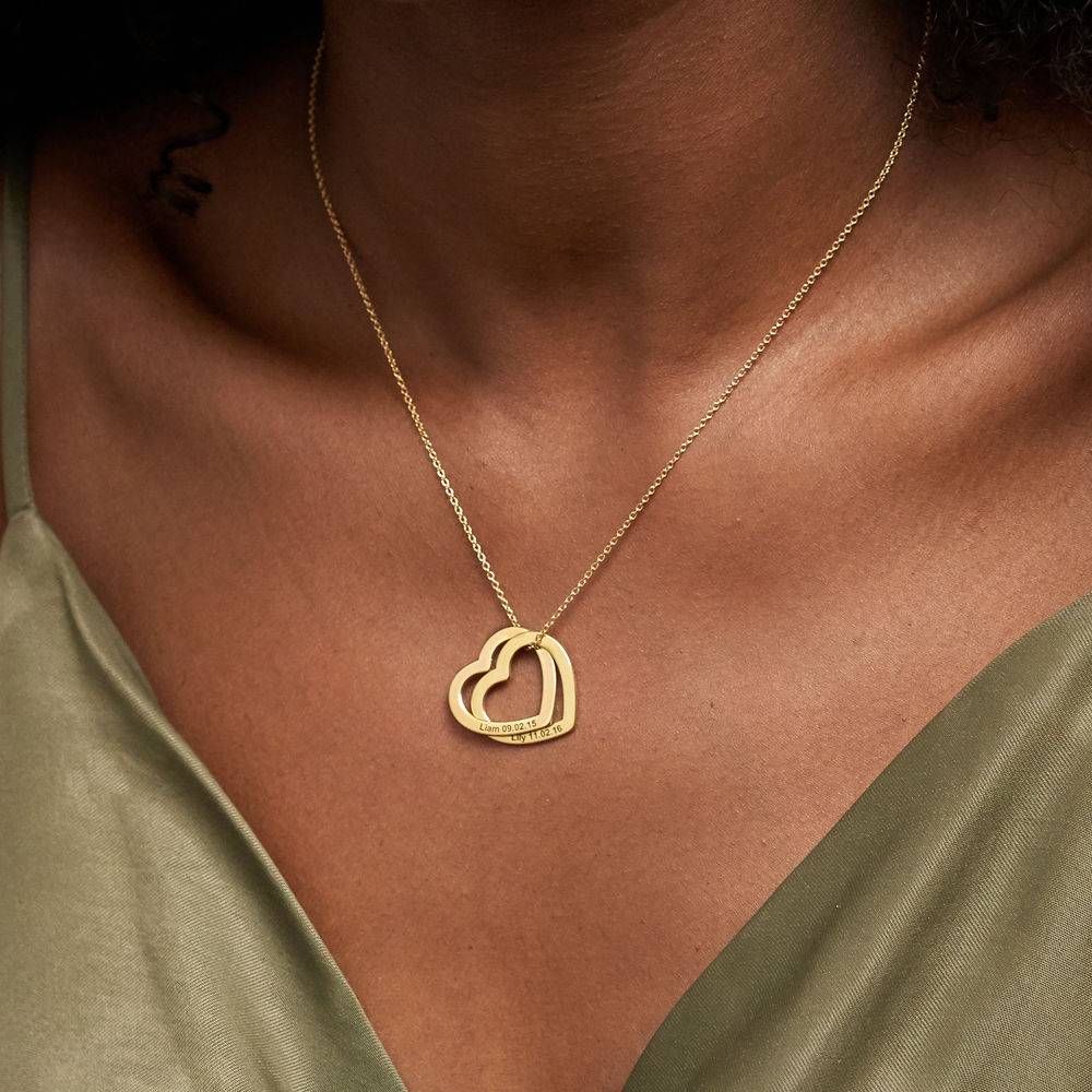 Claire Interlocking Hearts Necklace in Gold Plating - Image 4