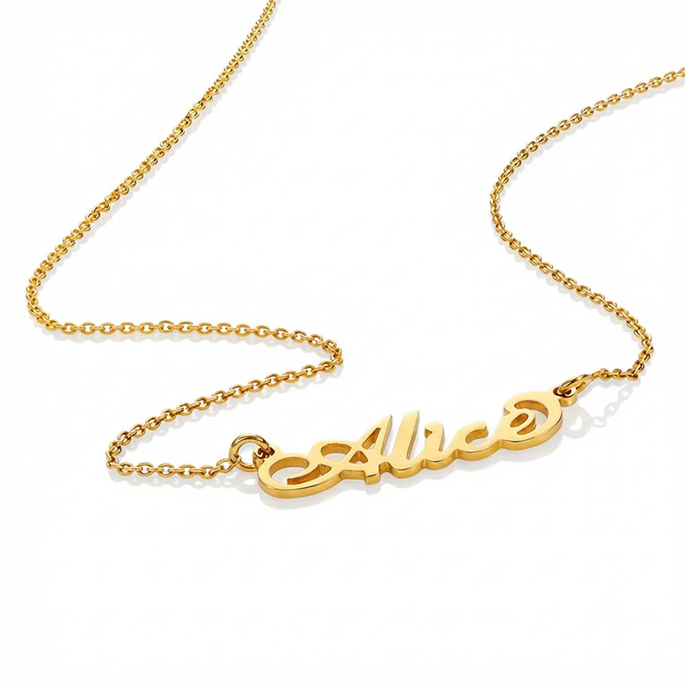 Small Carrie Name Necklace in Gold Plating - Image 3