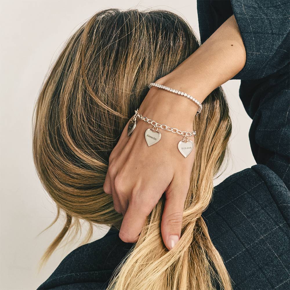 Heart-to-Heart Engravable Bracelet in Sterling Silver - Image 3