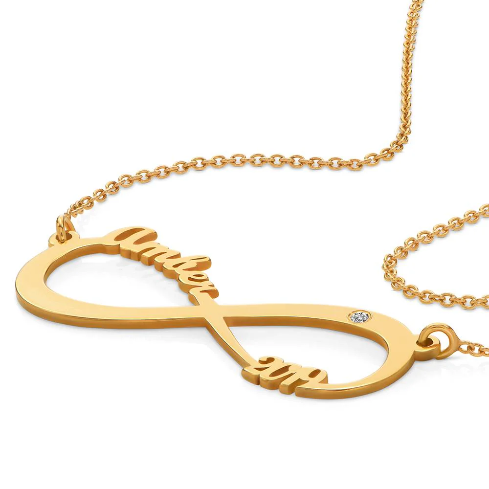 Infinity Name Necklace with Diamond in Gold Plating - Image 3