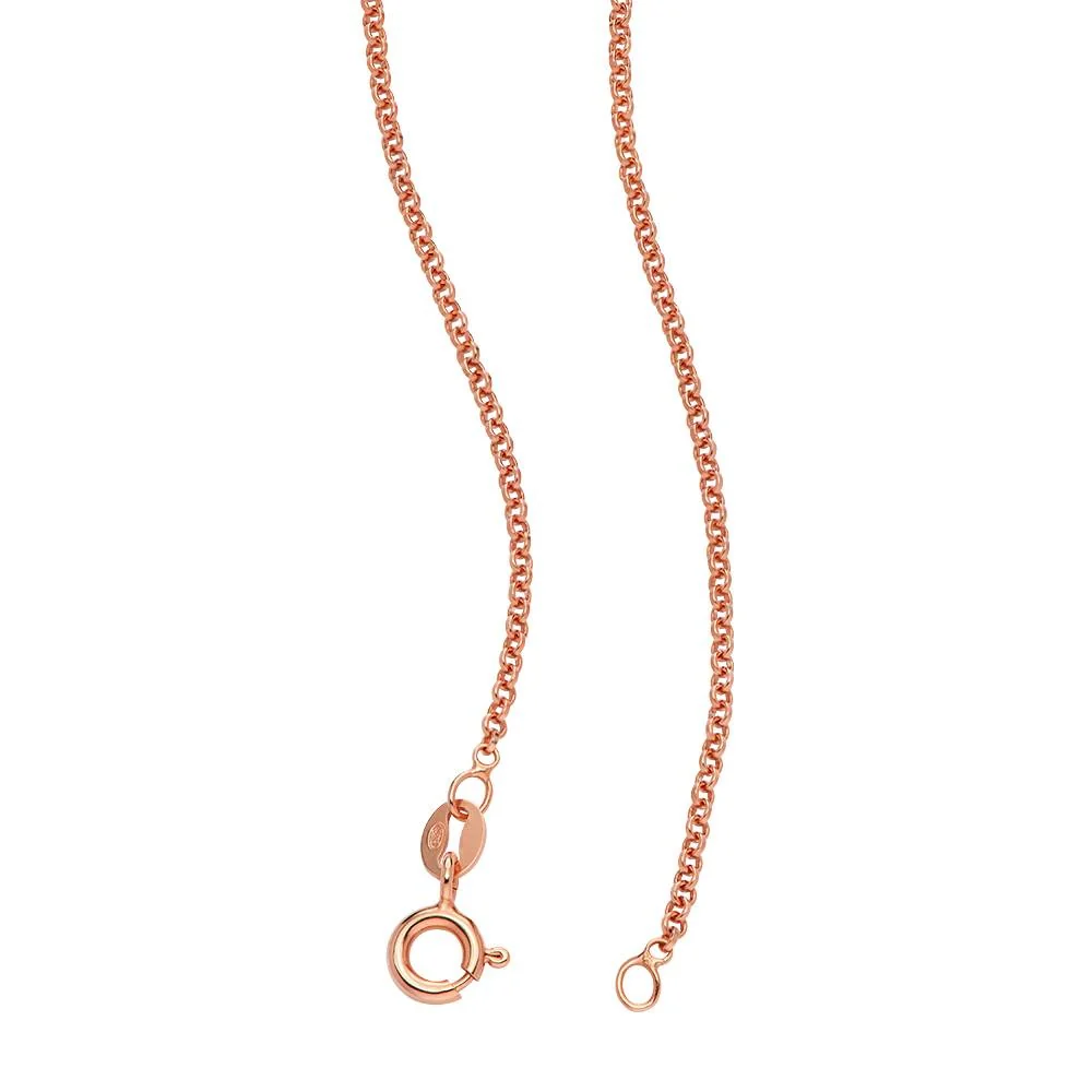 Charming Heart Necklace with Engraved Beads & 1CT Diamond in Rose Gold Plating - Image 3