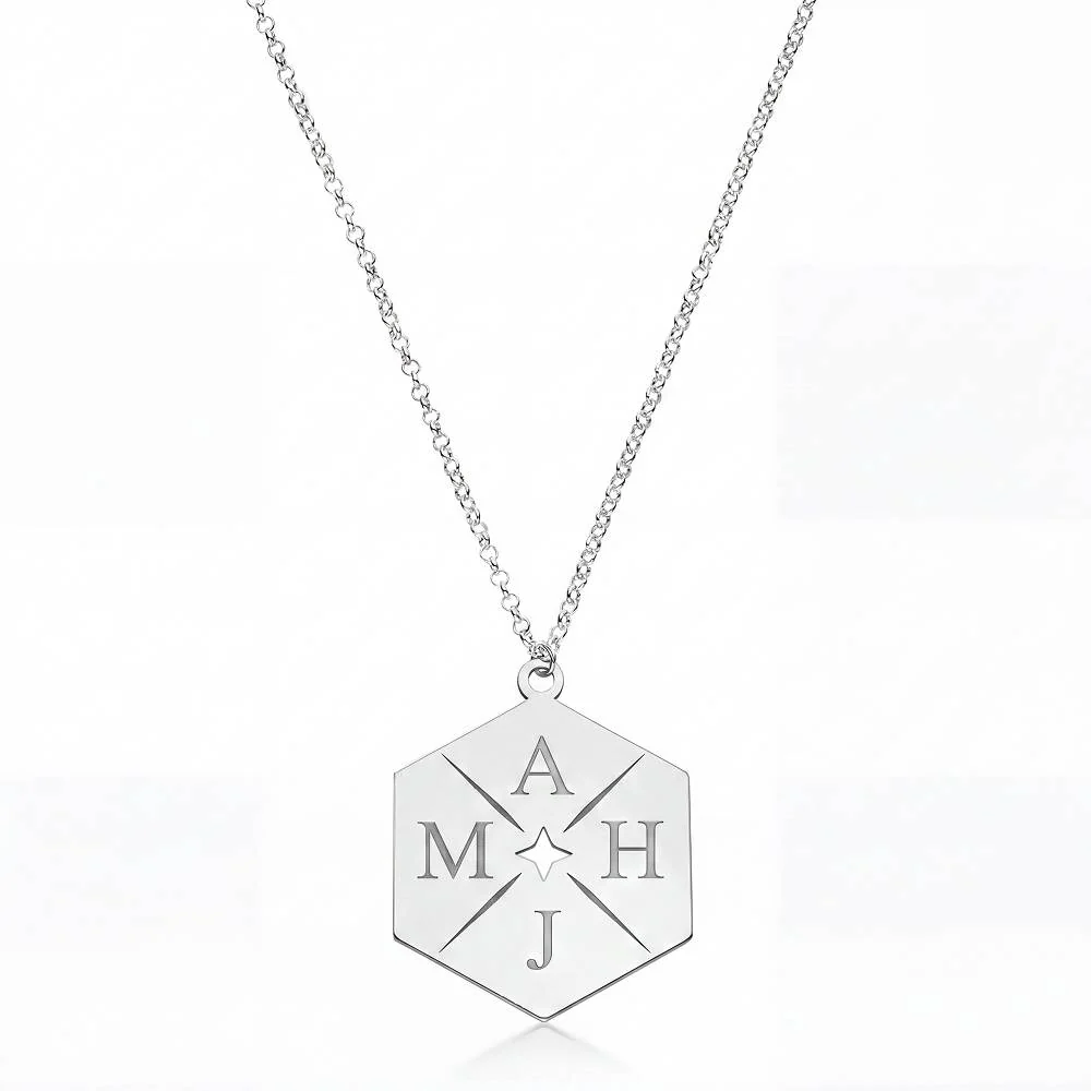 MAJH Initial Necklace in Sterling Silver