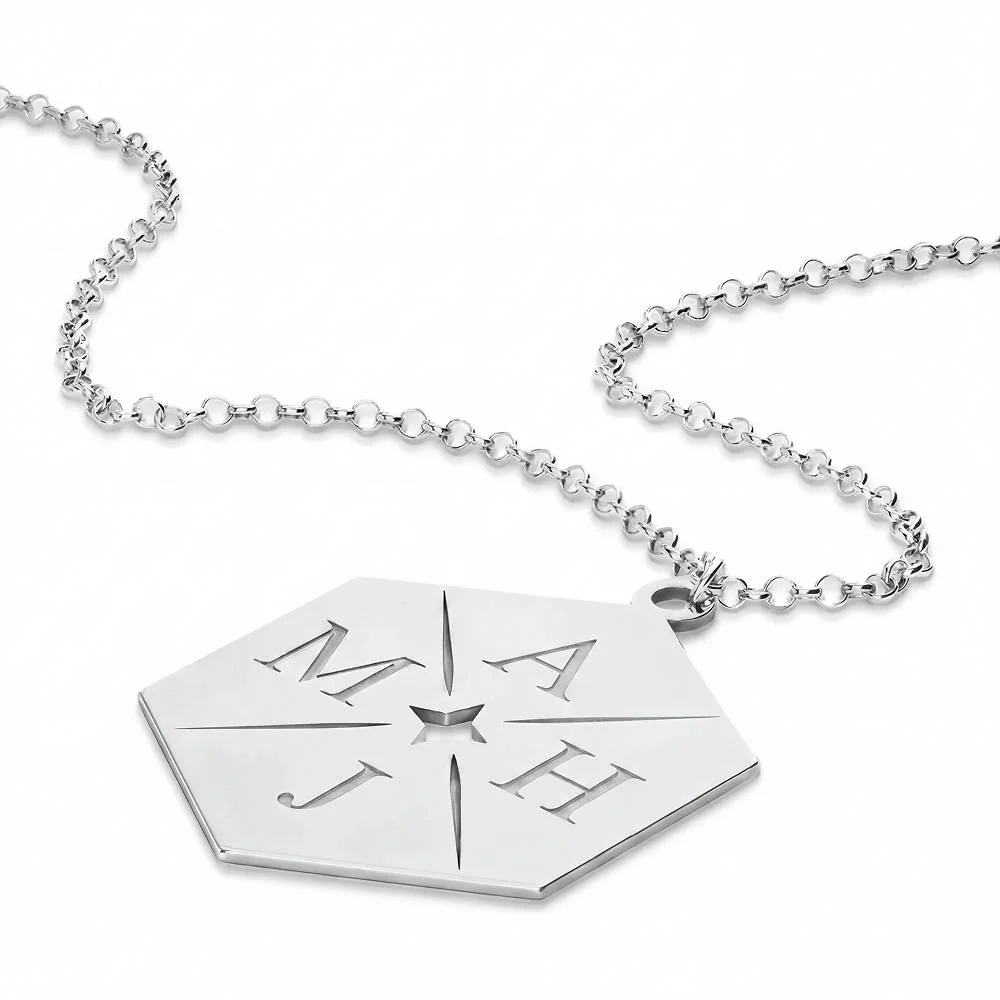 MAJH Initial Necklace in Sterling Silver - Image 2