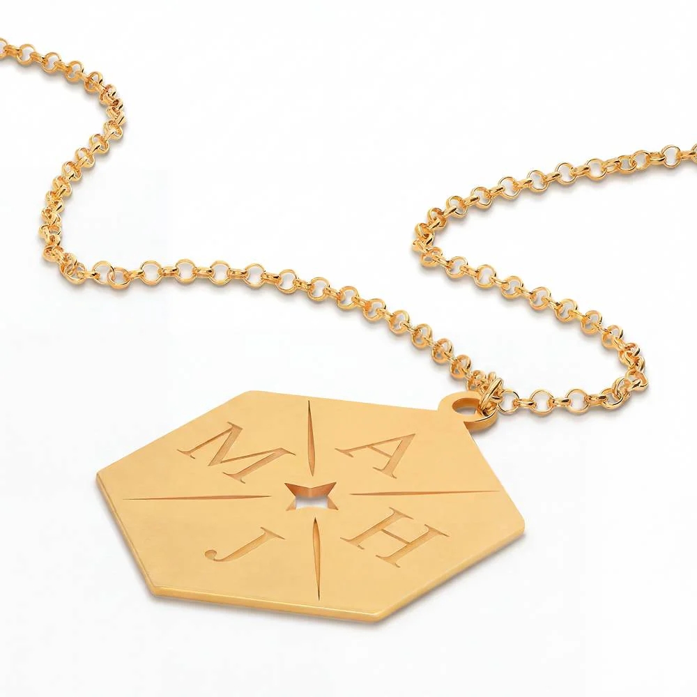 MAJH Initial Necklace in Gold Plating - Image 2