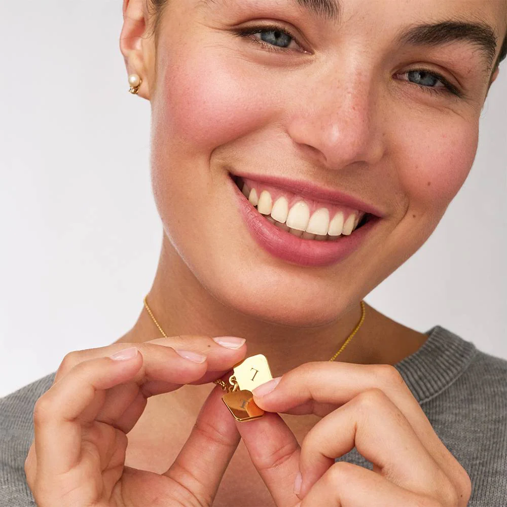 Made to Treasure Initials Locket Necklace in Gold Plating - Image 4